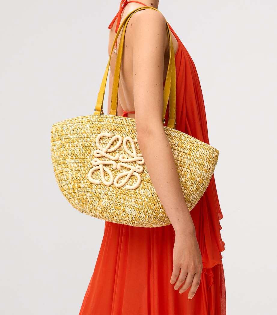 LOEWE x Paula’s Ibiza Medium Raffia Eclipse Basket Bag Mustard Image 7