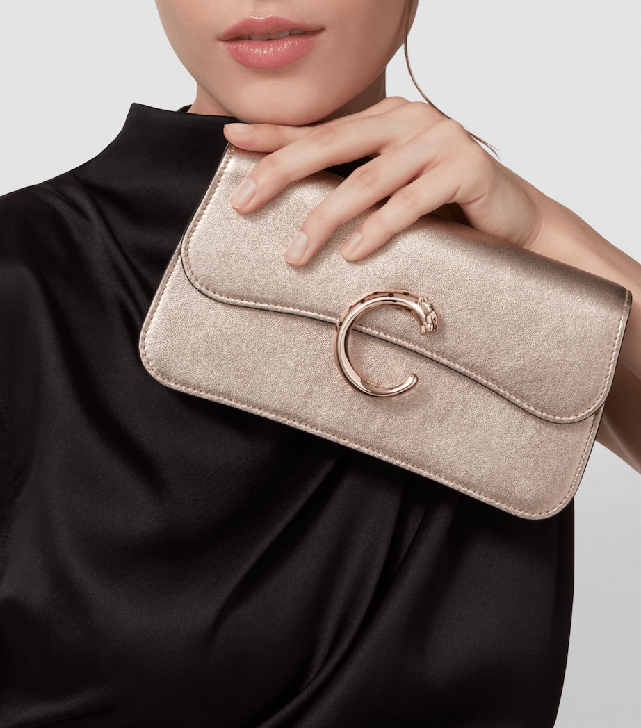 Cartier Mini Metallic Leather Panthère de Cartier Cross-Body Bag Gold Image 8