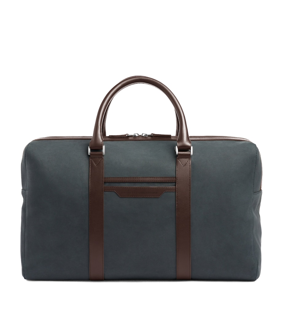 Carl Friedrik x Hackett Leather Holdall Navy/ Chocolate Image 1