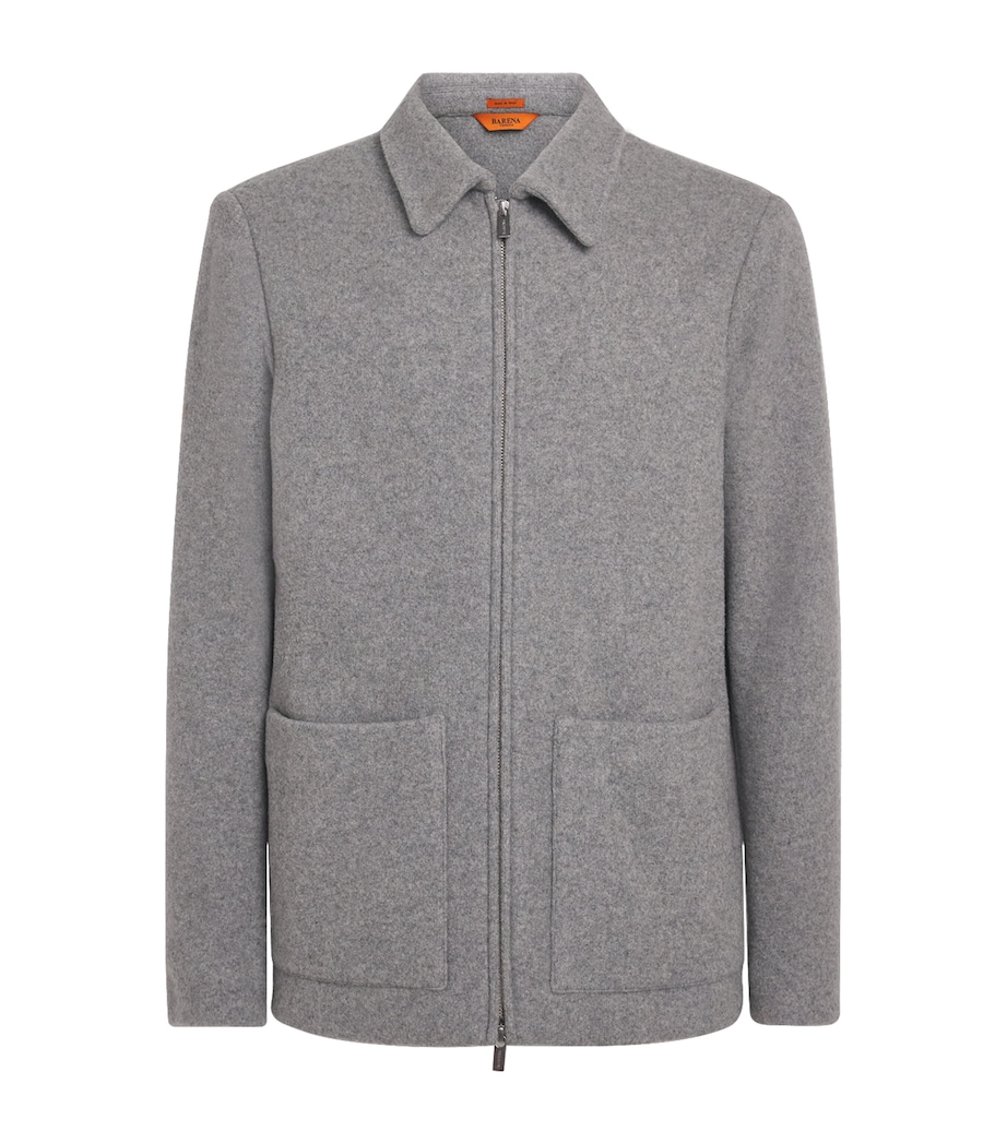Barena Mens Wool-Blend Zip-Up Cardigan Grigio Image 1