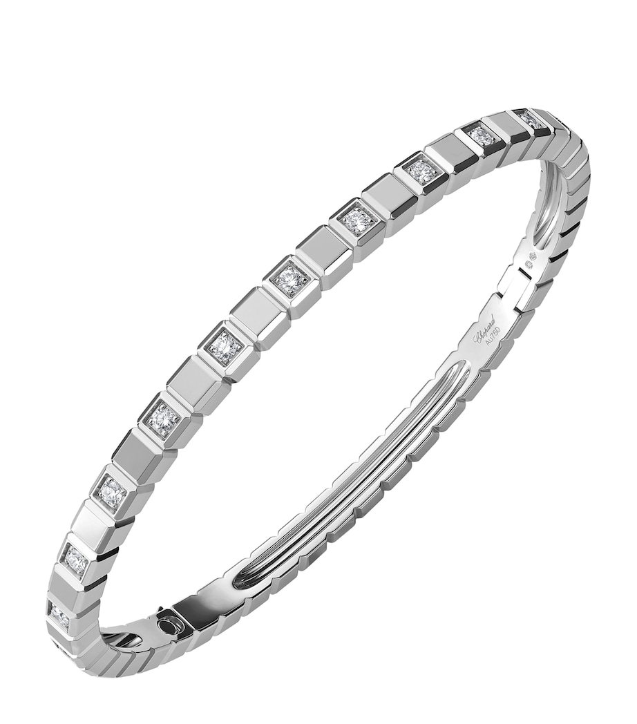 White Gold and Diamond Ice Cube Bangle 18K WHITE GOLD Image 1