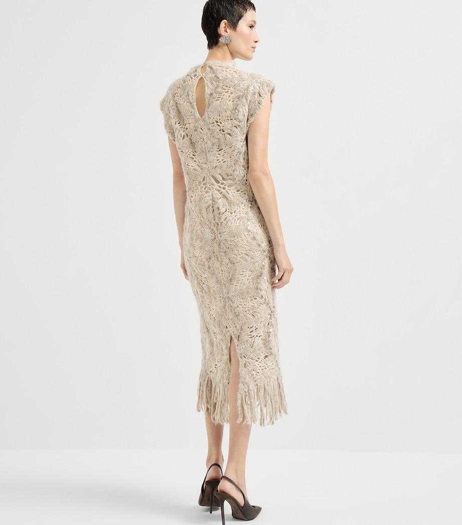 Mohair-Blend Embellished Midi Dress CZD64 Image 5