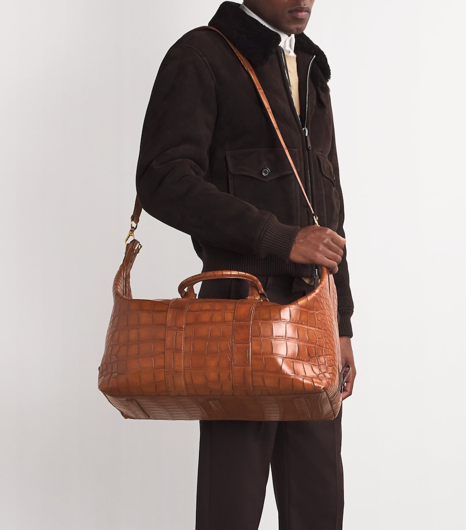 Alligator Leather Welington Duffle Bag RL BROWN Image 5