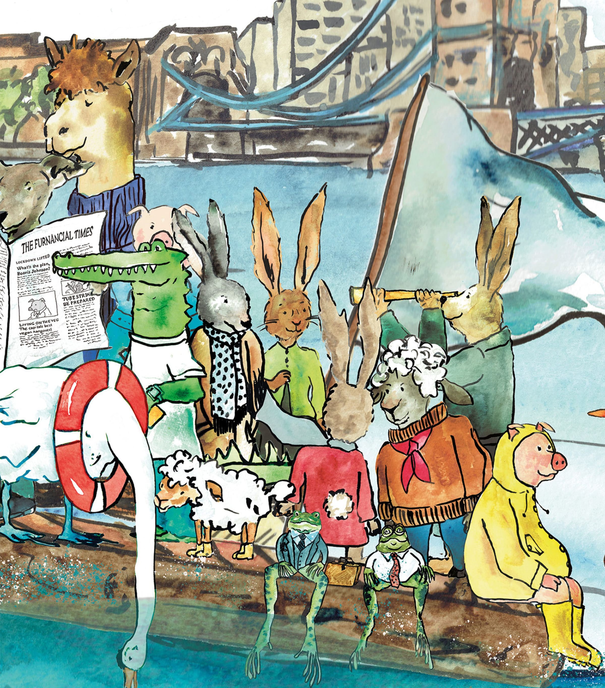 Thames Kipper Print (42cm x 59cm) MULTI Image 4