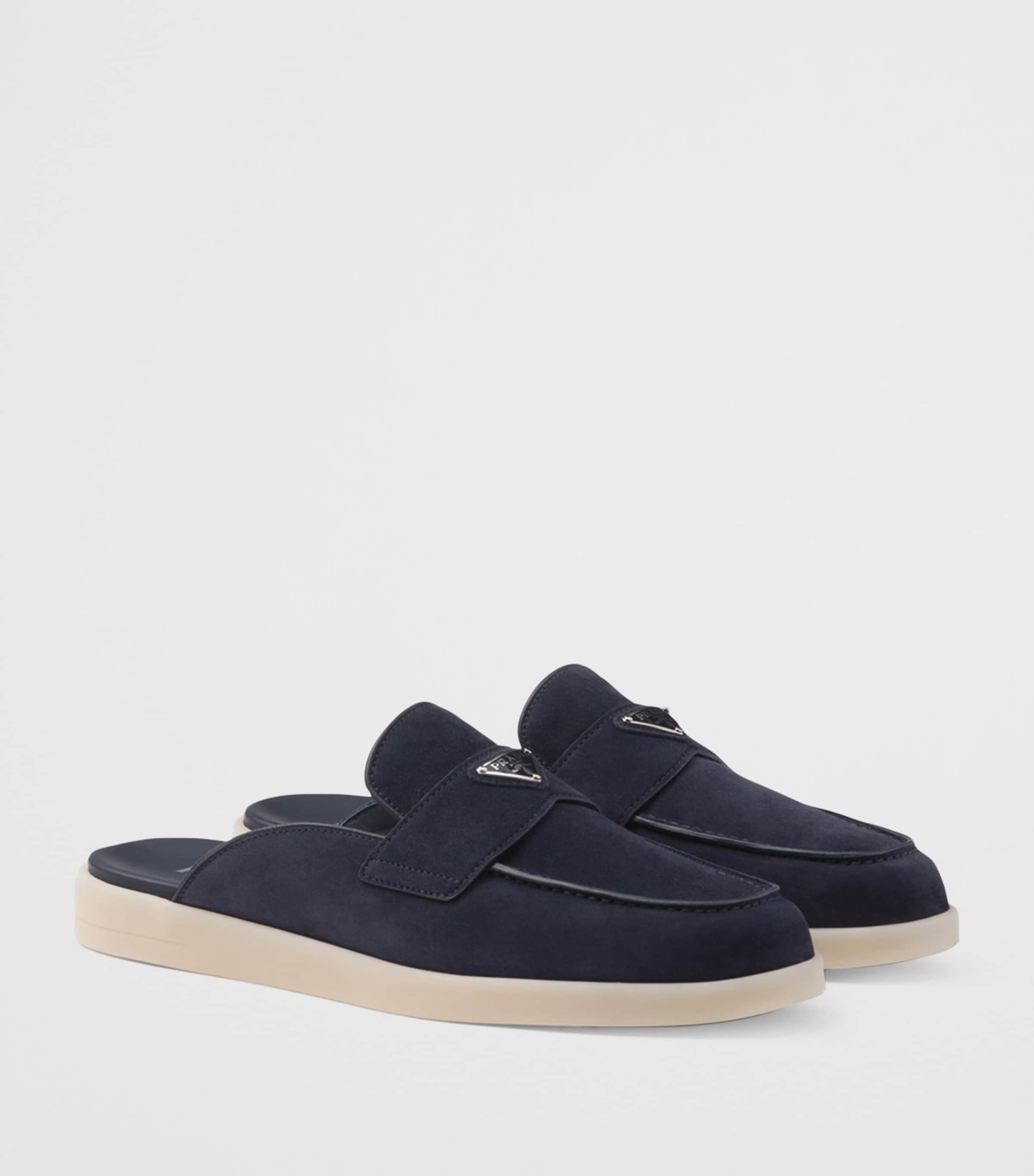 Prada Suede Triangle Mules Image 3