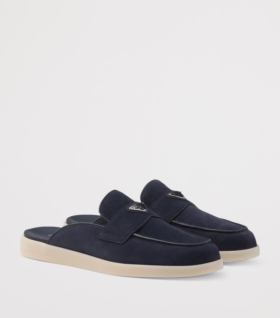 Prada Suede Triangle Mules Image 3