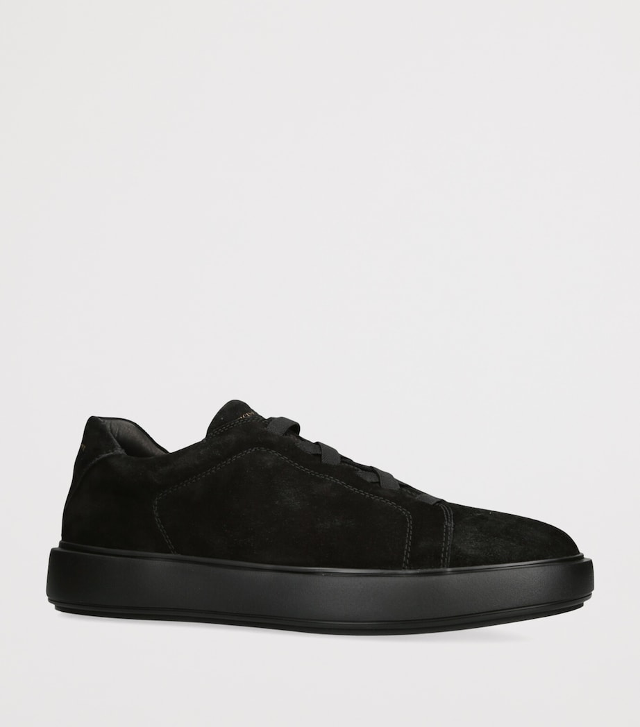 Officine Creative Suede Slouch Tonal Sneakers Black Image 3
