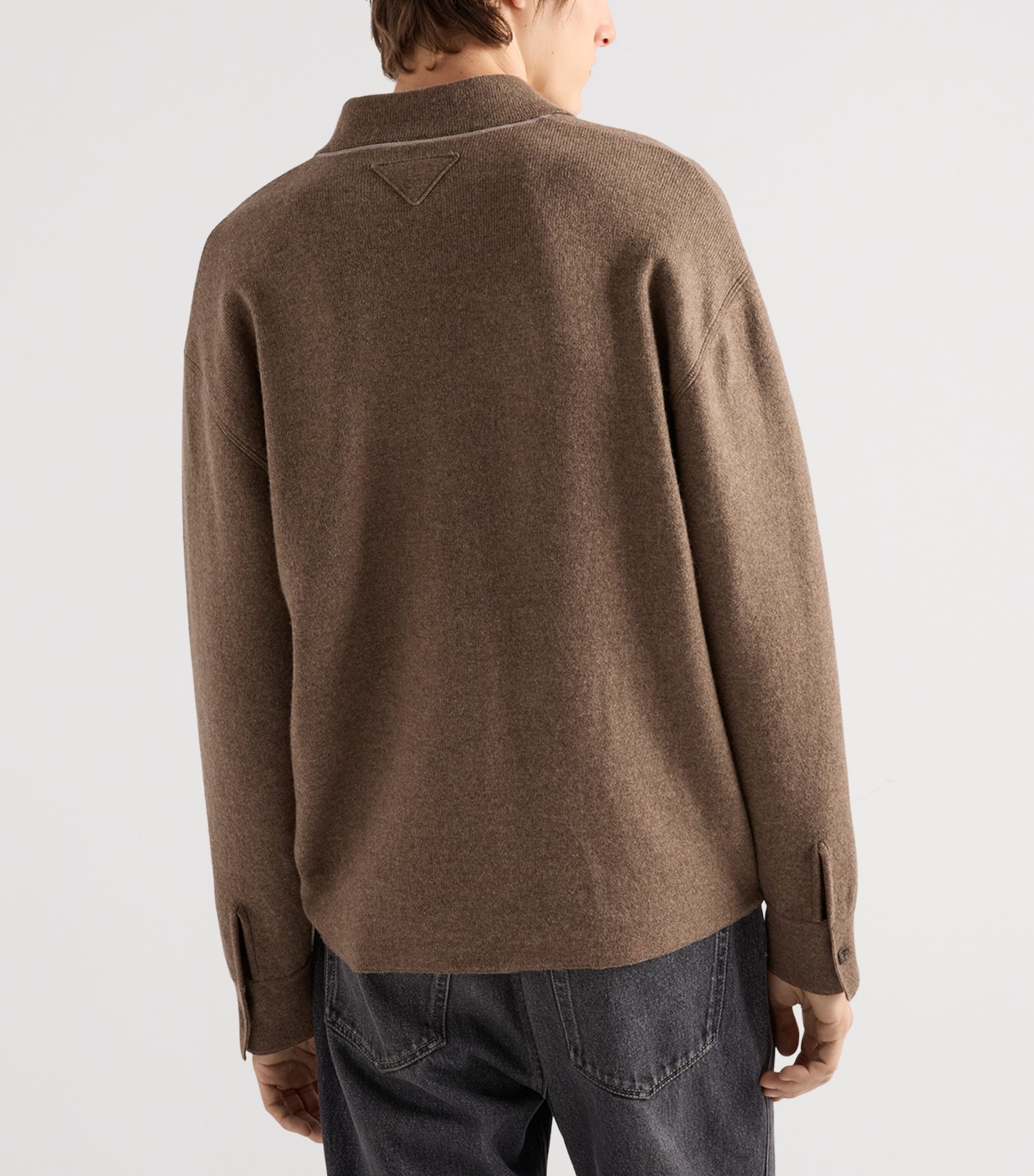 Prada Mens Cashmere Half-Zip Sweater Brown Image 5
