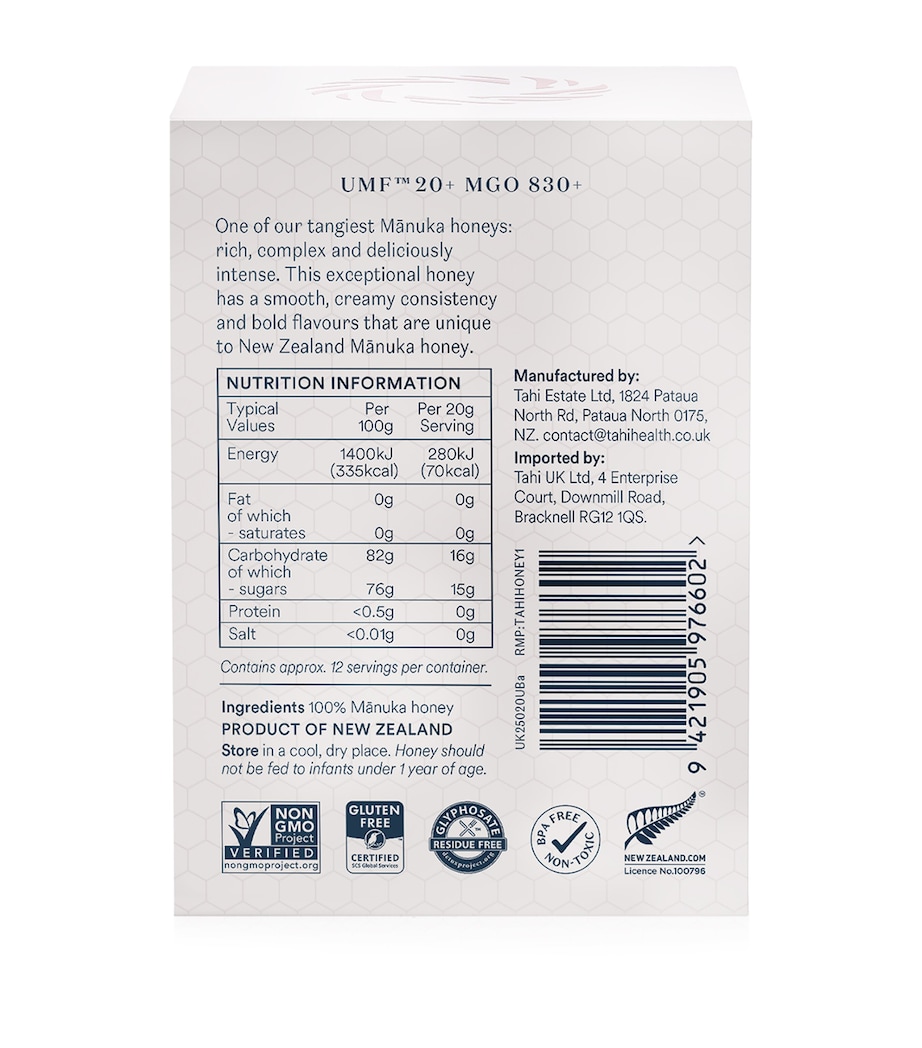 Manuka Honey UMF™ 20+ / MGO 830+ (250g) NO COLOUR Image 2