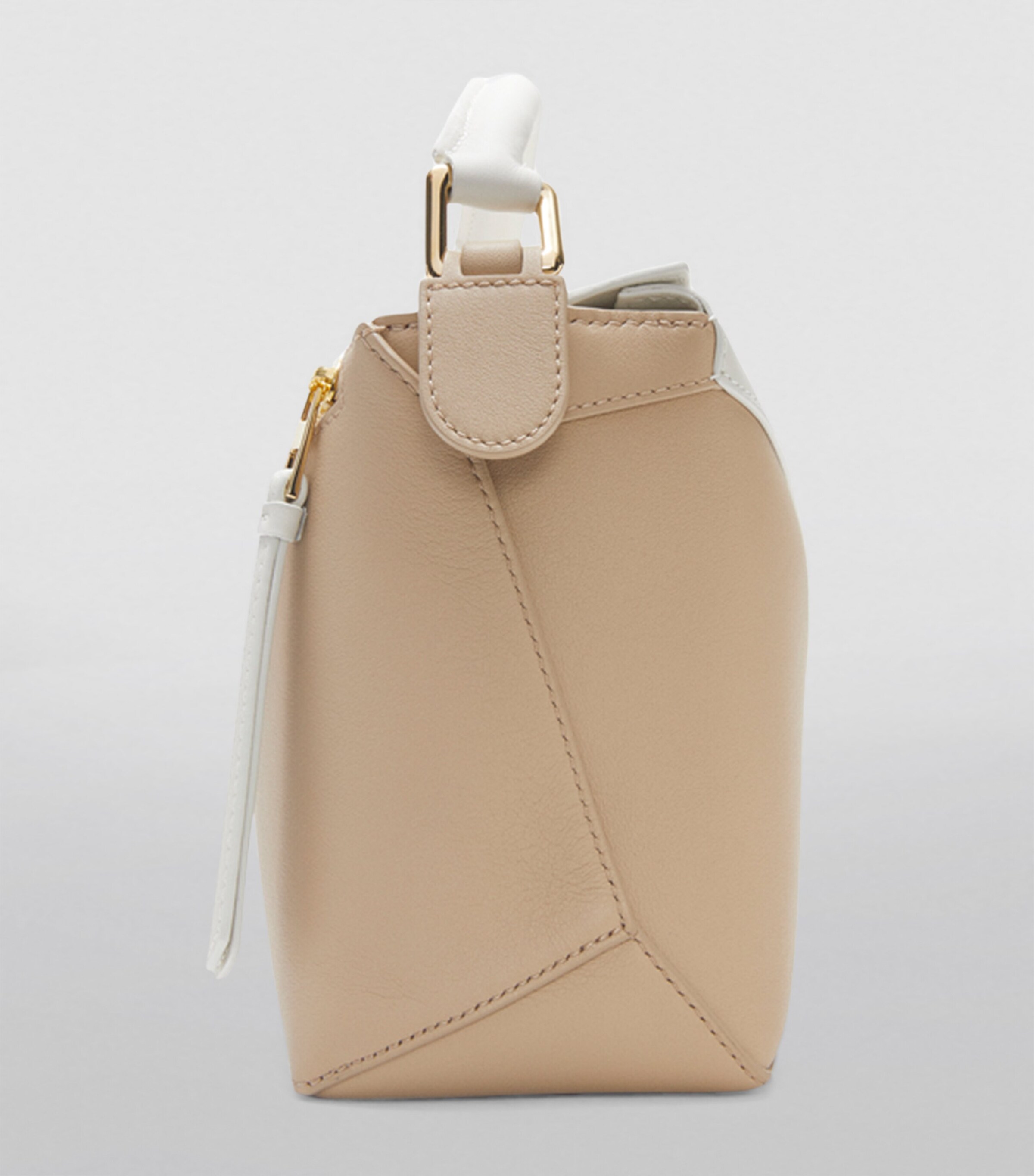 LOEWE Small Leather Puzzle Top-Handle Bag Soft White/paper Image 6