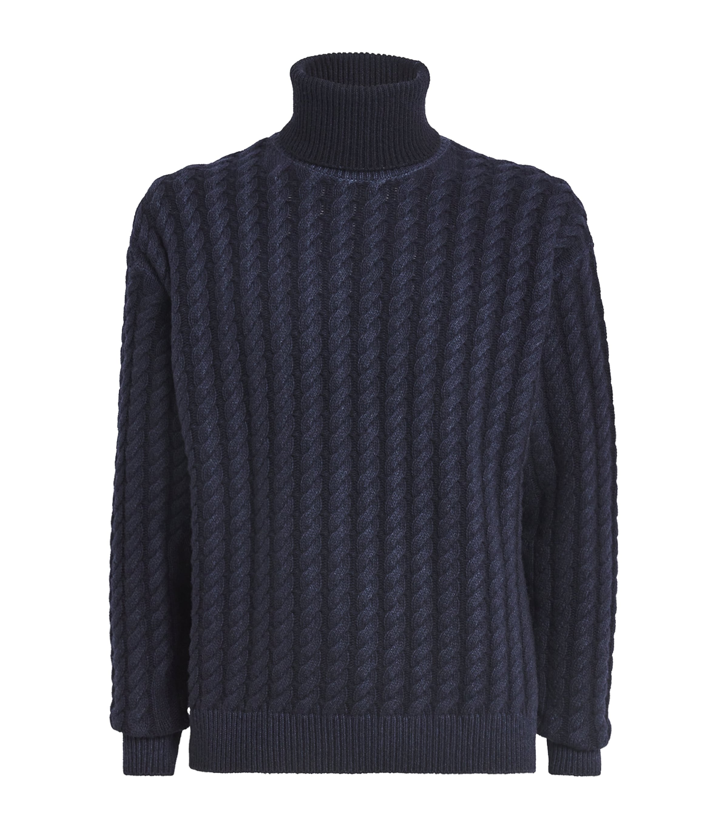 Shop Barena Venezia Cable-knit Rollneck Sweater In Navy