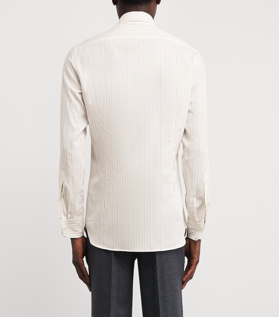 Cotton-Wool Stripe Shirt 120BE Image 4