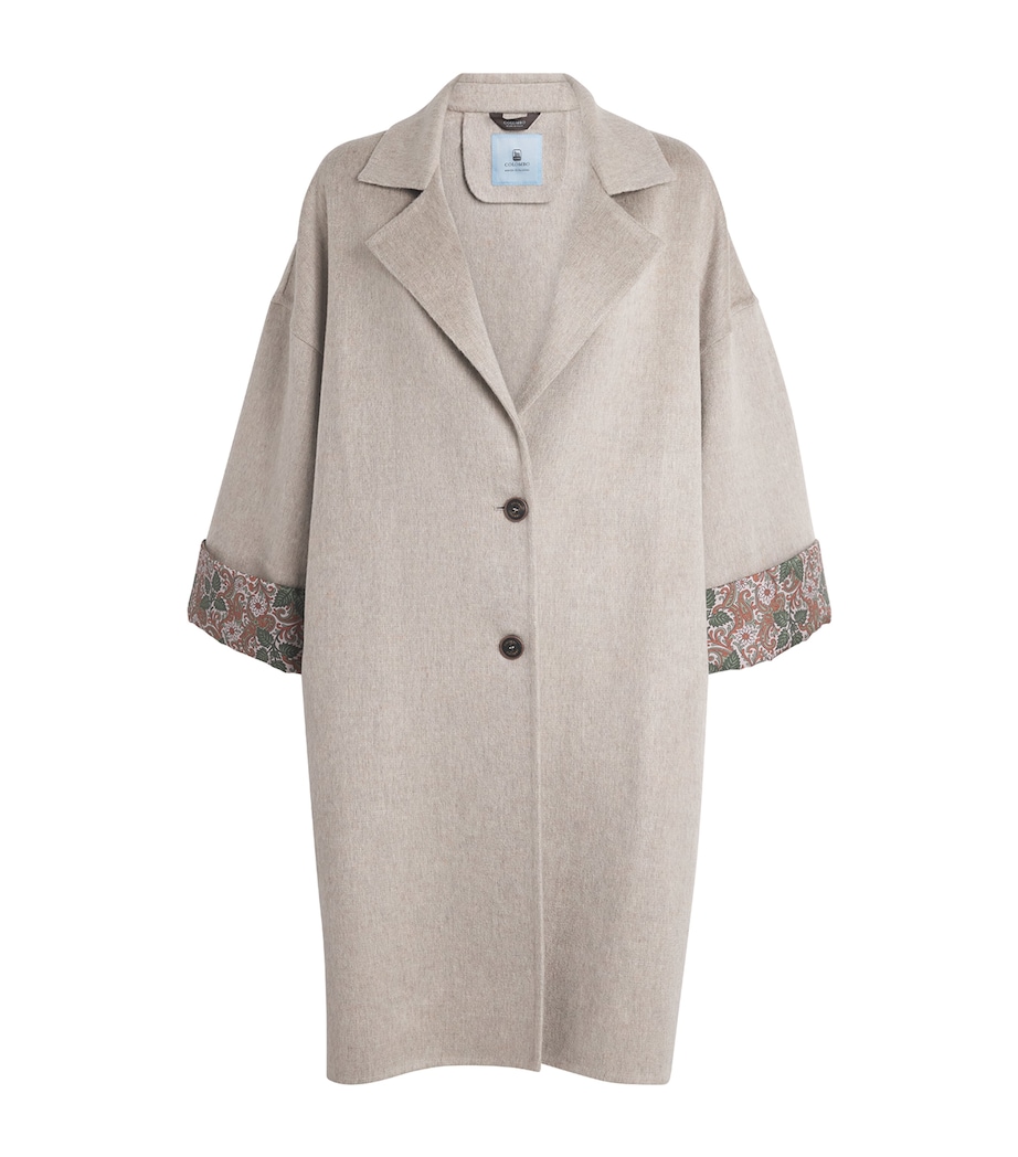 Colombo Womens Cashmere-Blend Trench Coat Beige/grey Image 1