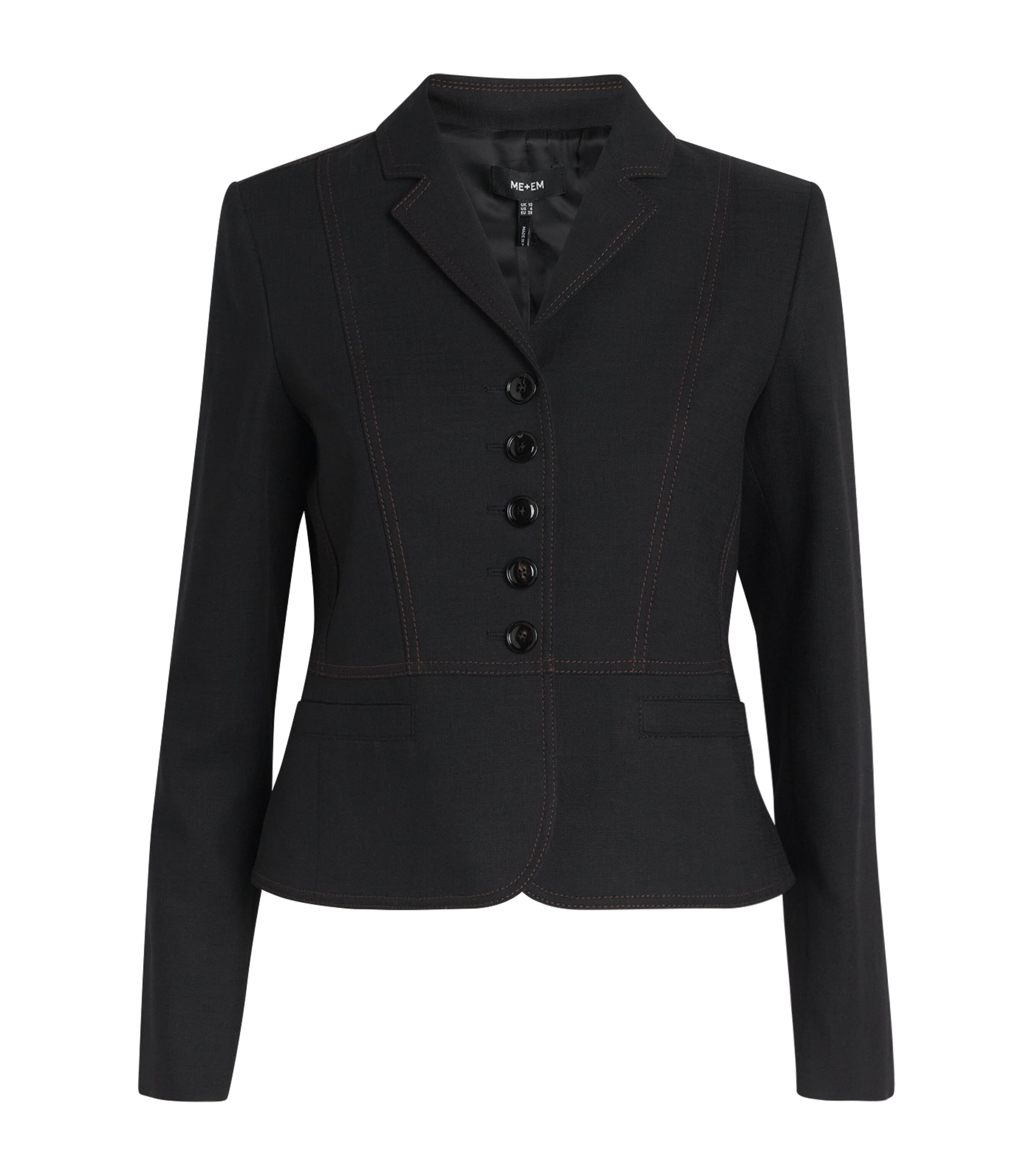 Me+em Short Fitted Blazer In Black