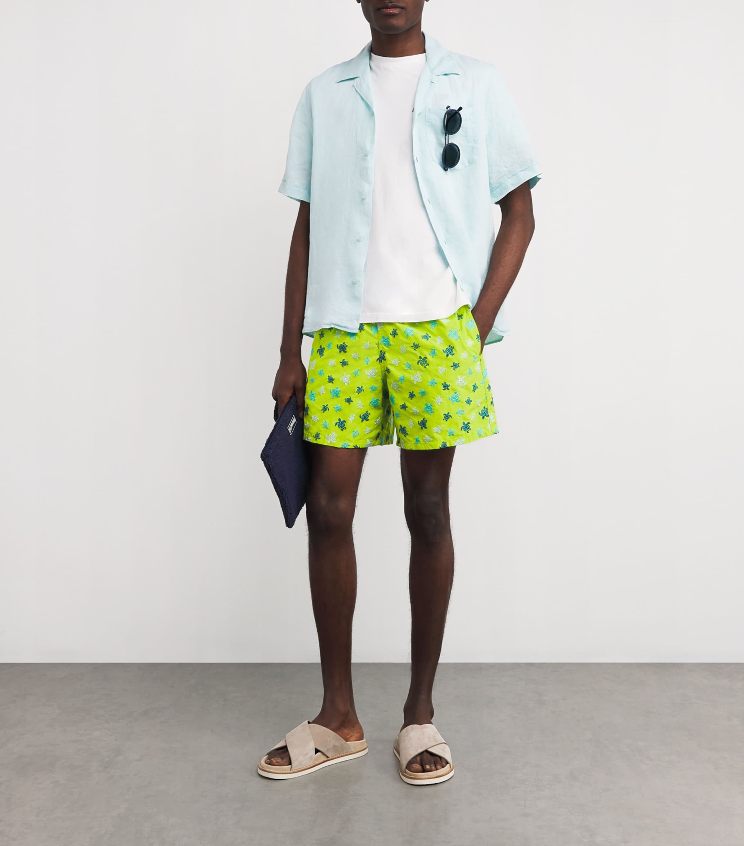 Turtle Embroidered Mistral Swim Shorts 426LIME Image 2