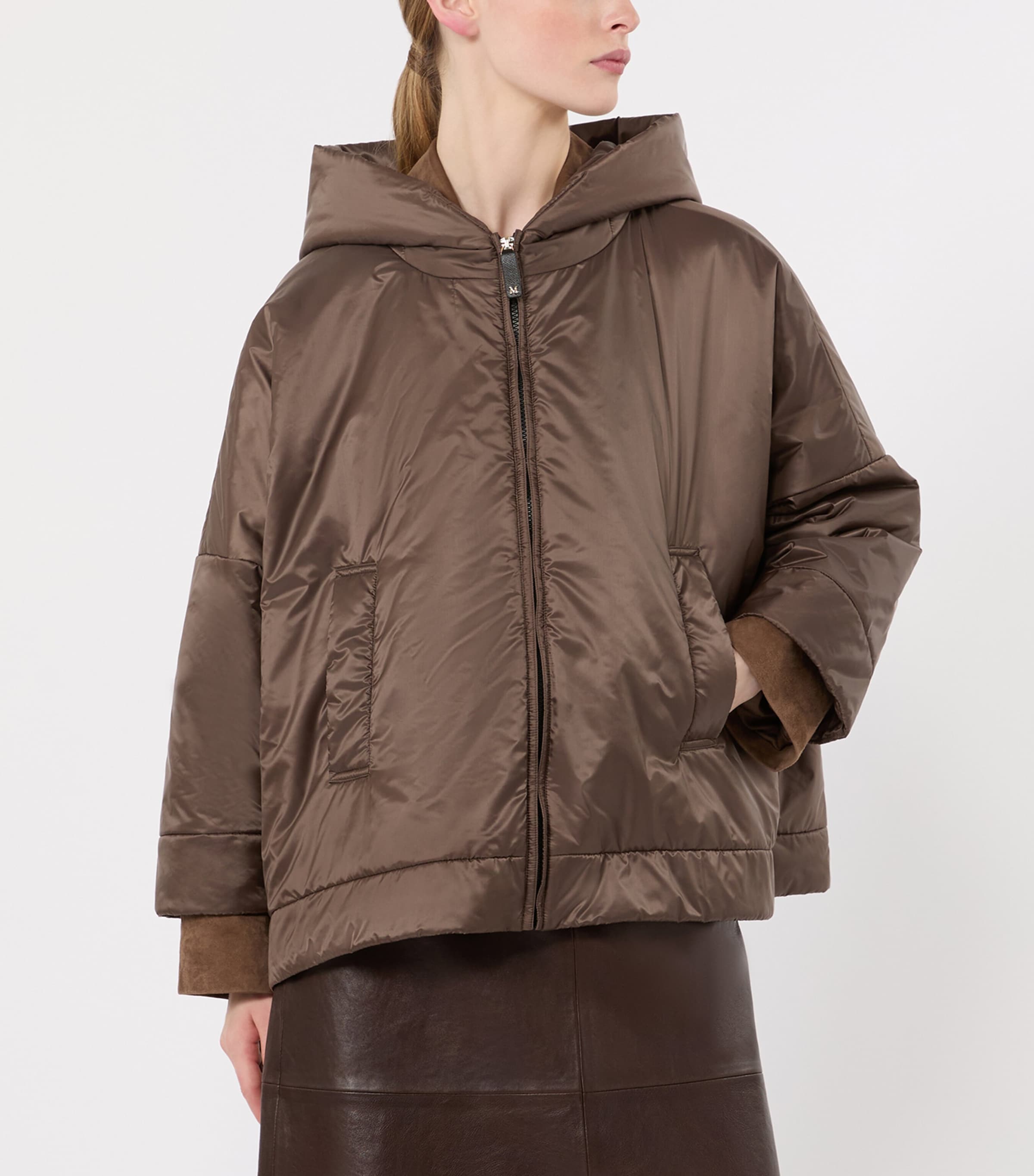 Max Mara Womens The Cube Hooded Jacket Brown Image 3