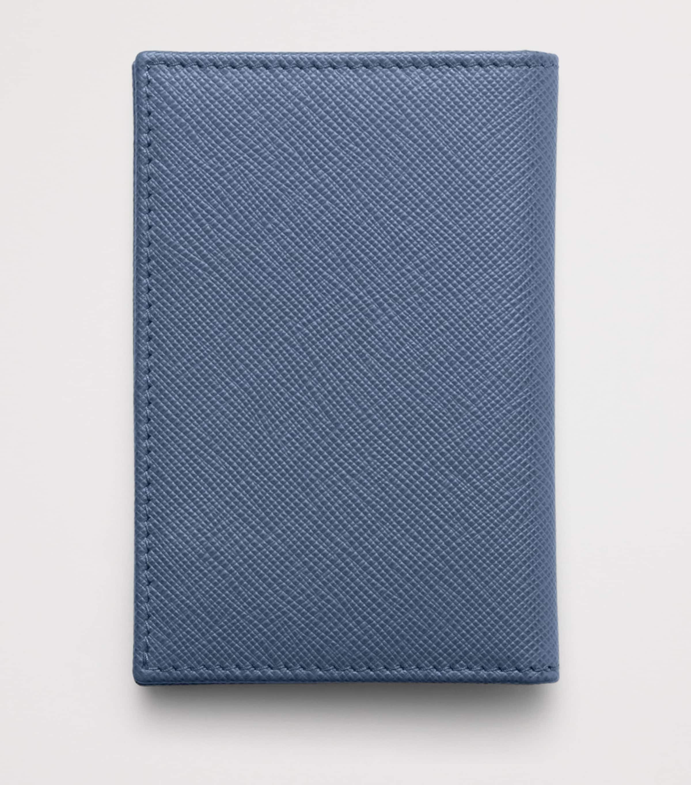 Prada Saffiano Leather Bifold Card Holder Blue Image 3