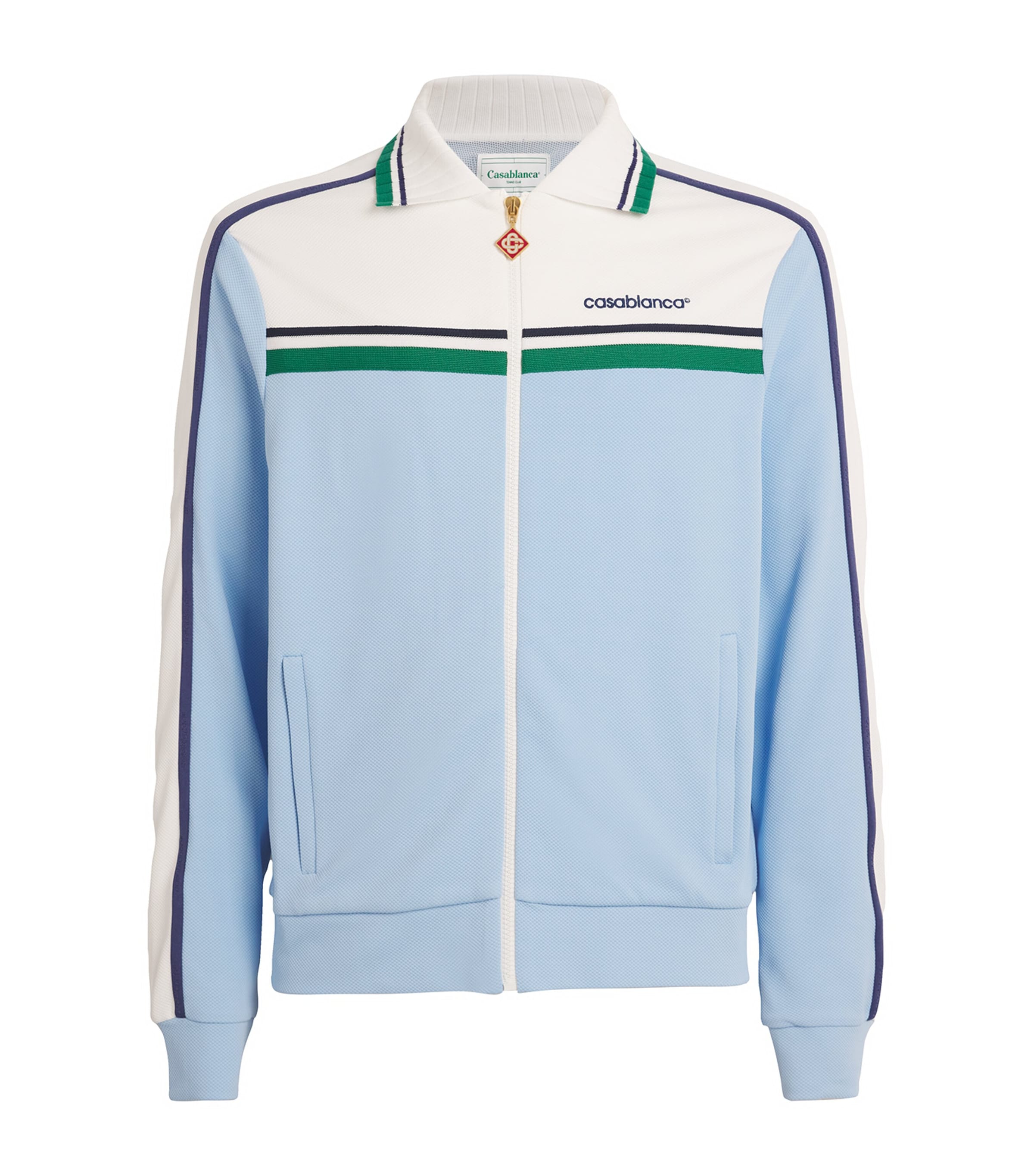 Casablanca Tape-detail Track Jacket In Blue