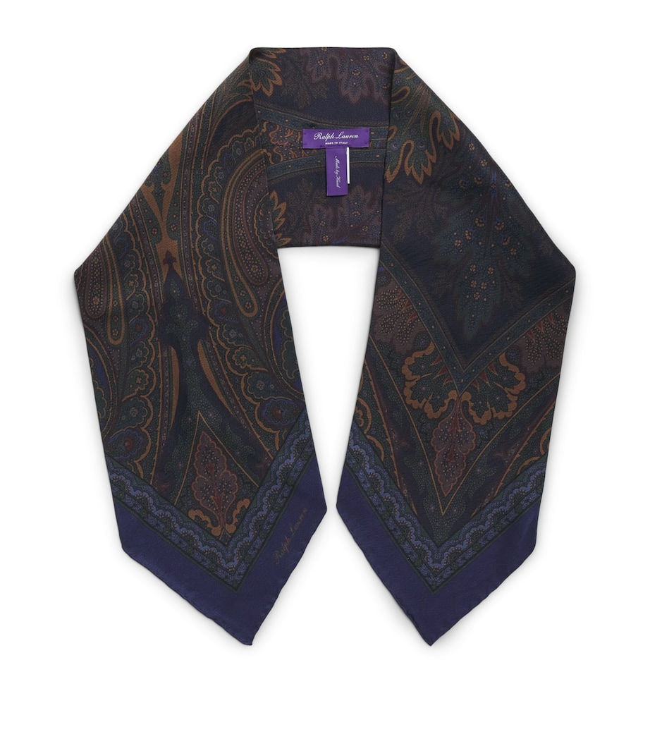 Ralph Lauren Purple Label Silk Paisley Neckerchief Green Multi Image 1