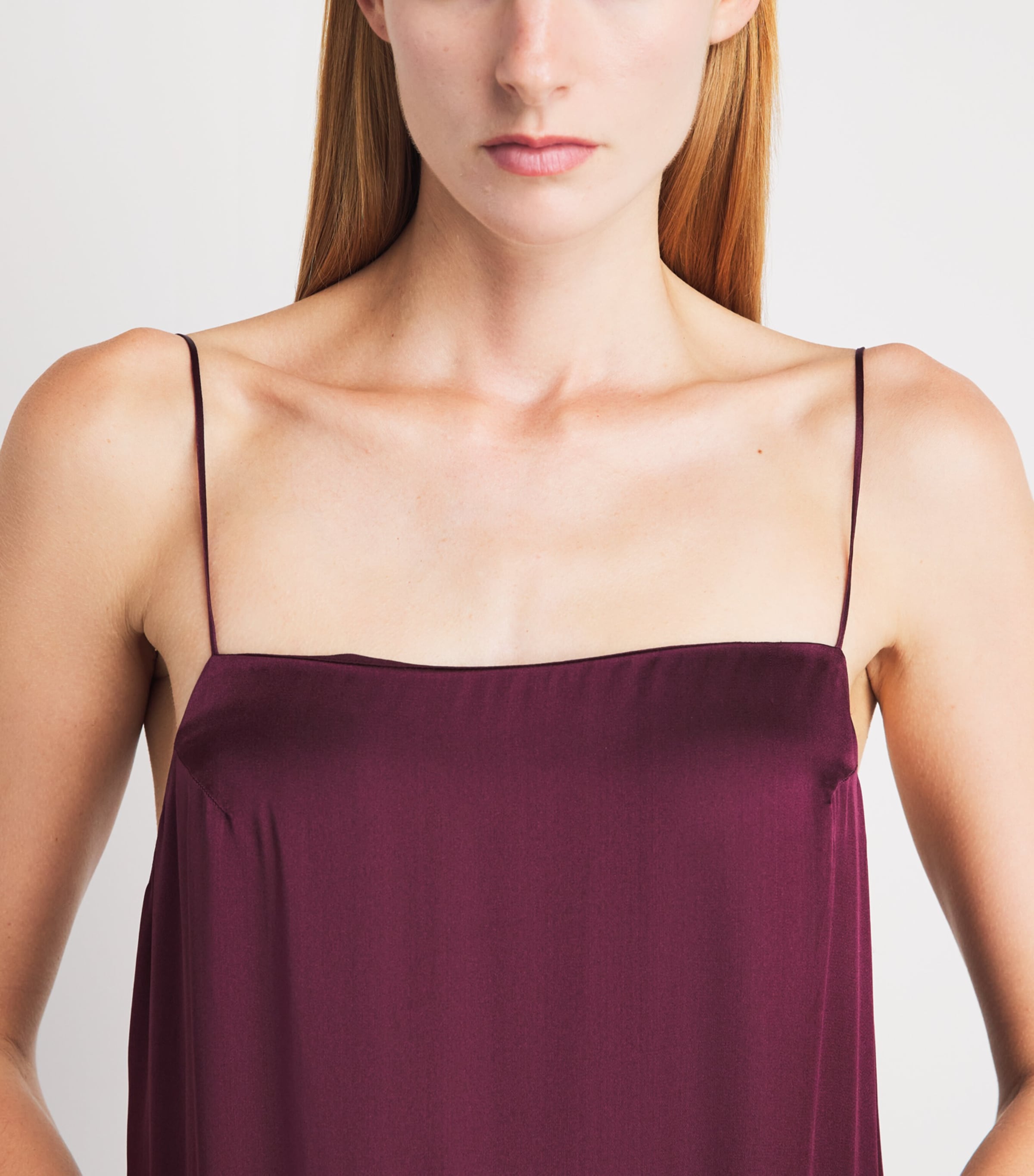 ANINE BING Womens Silk-Blend Clementine Maxi Dress Burgundy Image 3