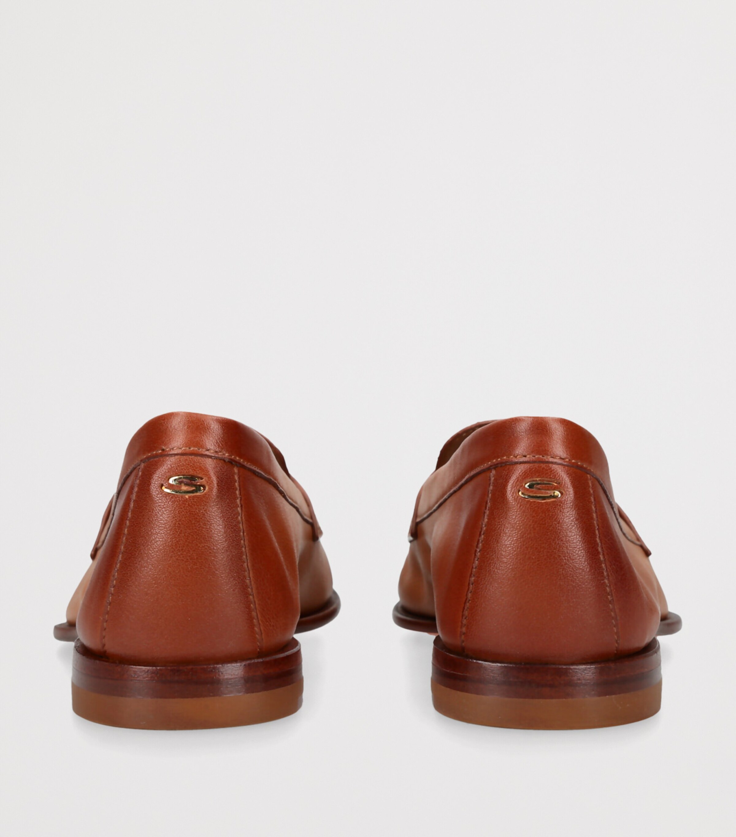 Santoni Womens Leather Famed Loafers Mid Brown Image 2