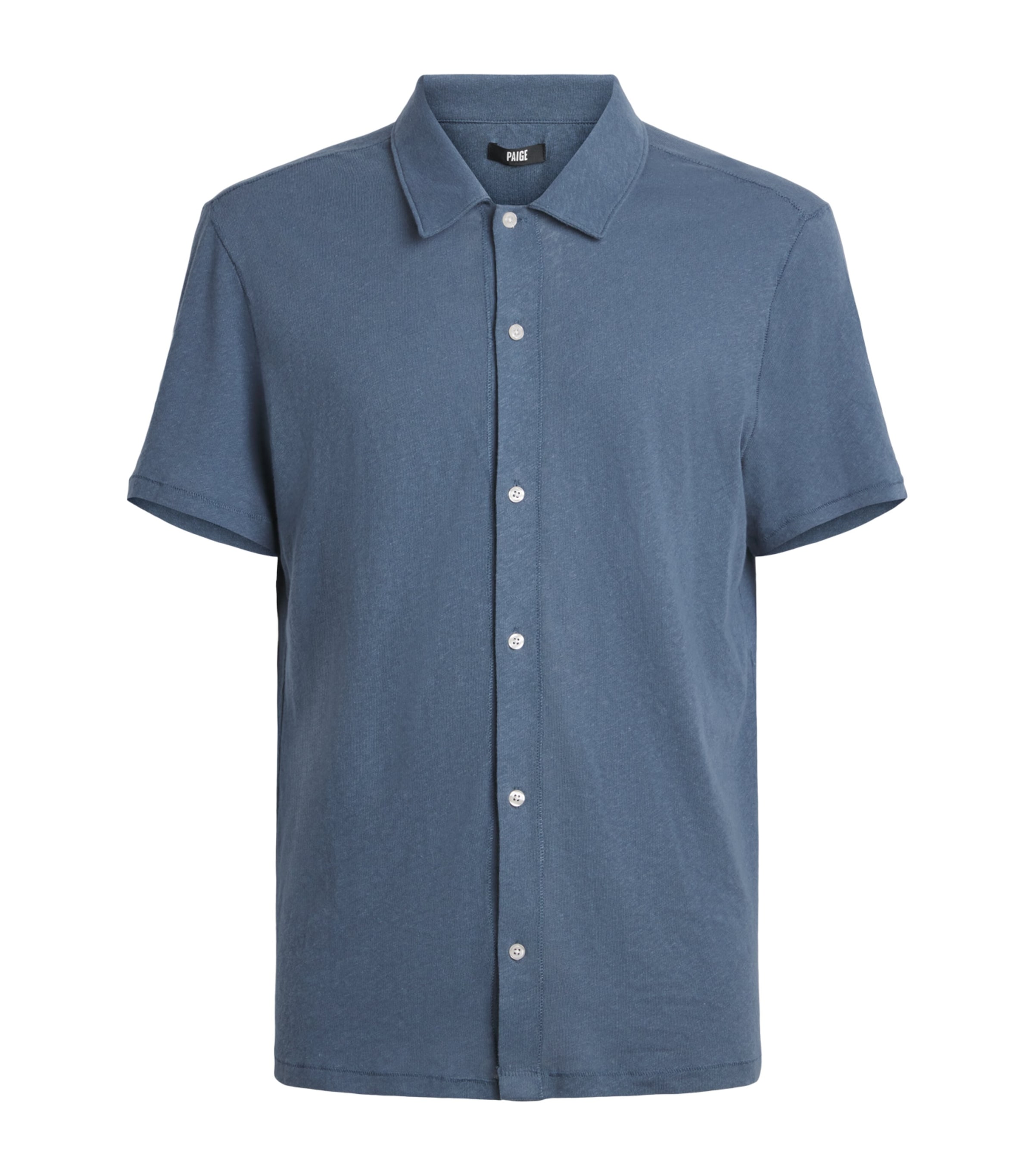 PAIGE Mens Linen-Cotton Sultan Short-Sleeve Shirt Lakeside Image 1