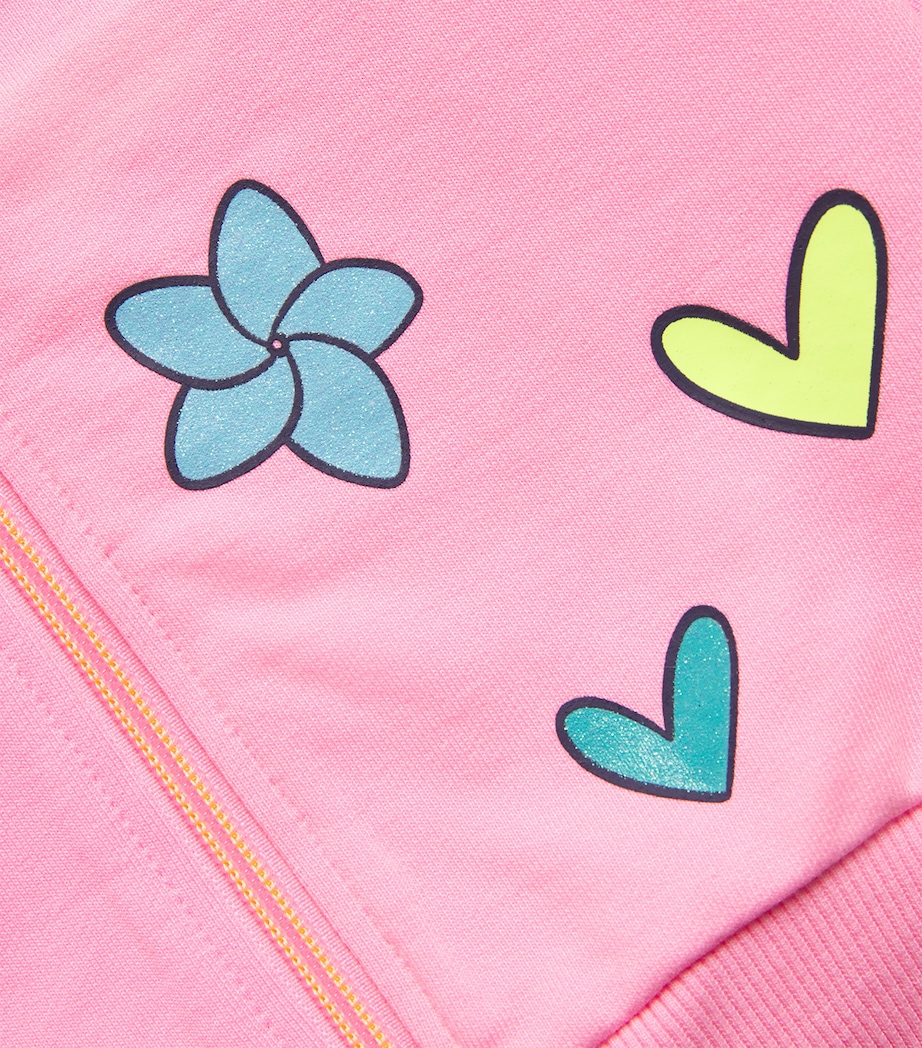 Flower Print Zip-Up Hoodie (2-12 Years) 462 PINK Image 4