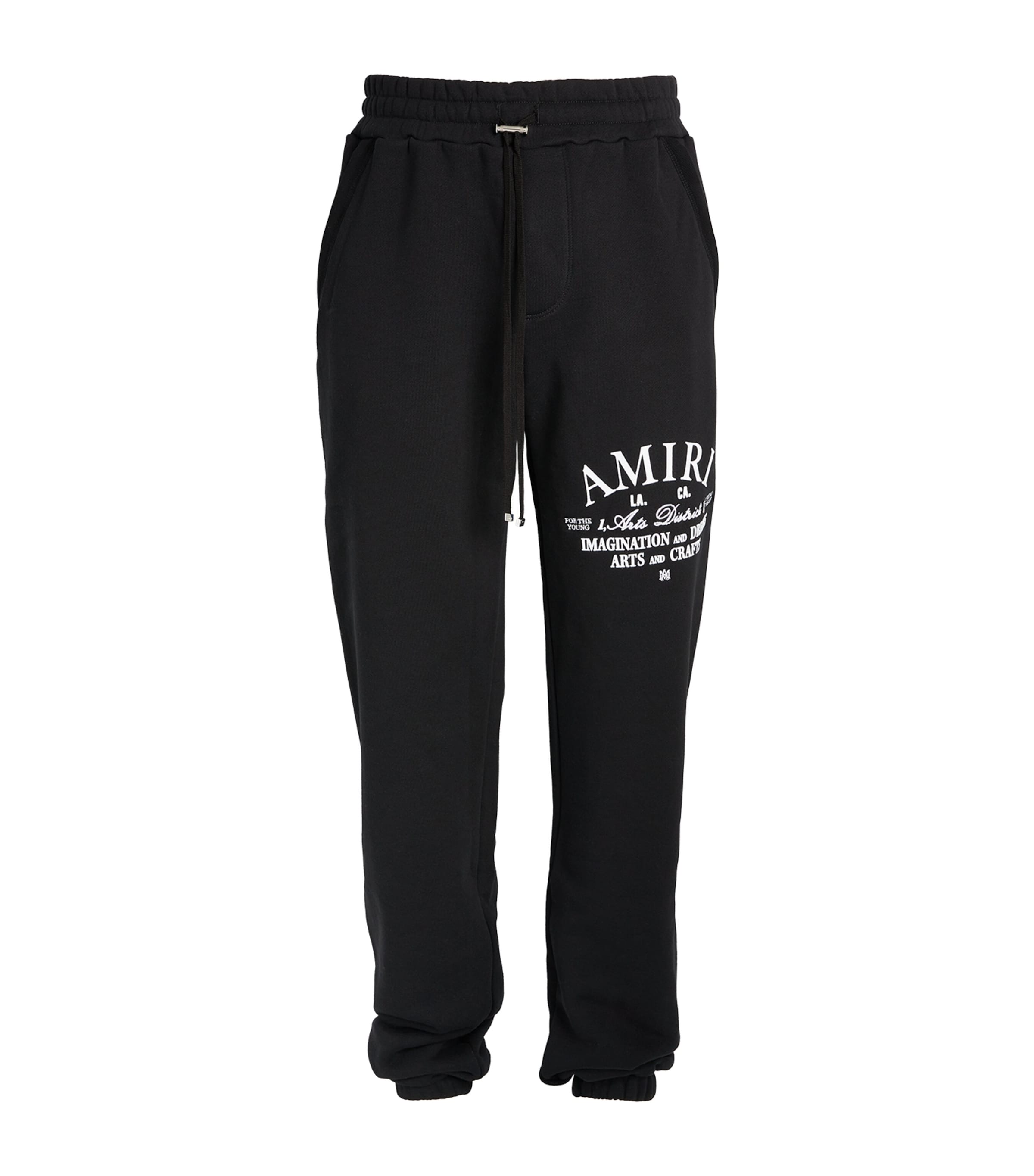 Amiri Logo Printed Drawstring Sweatpants In Black