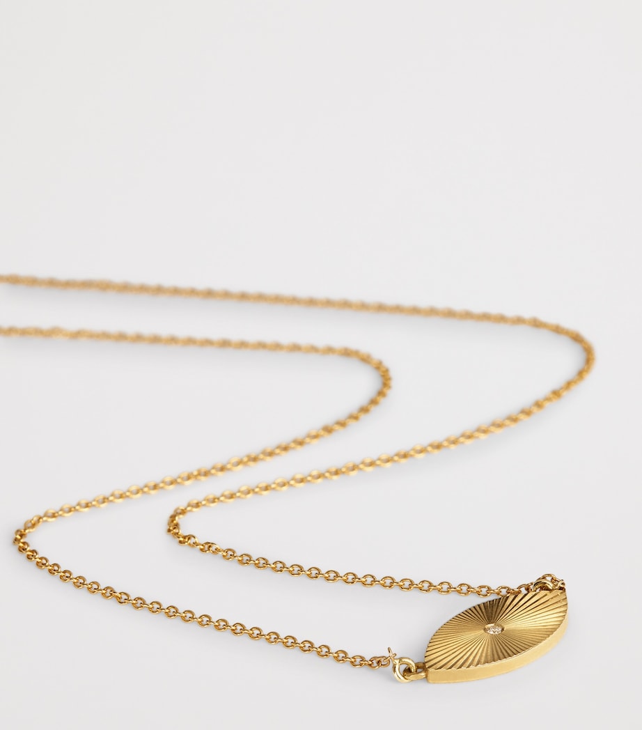 Yellow Gold and Diamond Mini Evil Eye '70s Necklace YELLOW GOLD Image 4