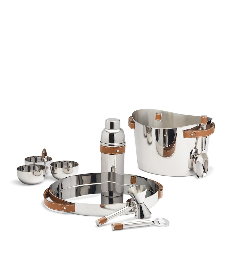 Stainless Steel Wyatt Bottle Coaster SILVER/SADDLE Image 2