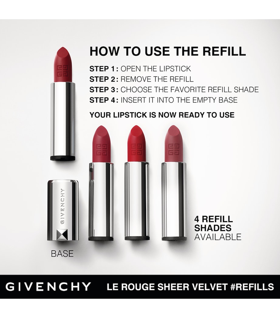 Givenchy Le Rouge Sheer Velvet Refillable Matte Lipstick Rouge Grenat Image 6