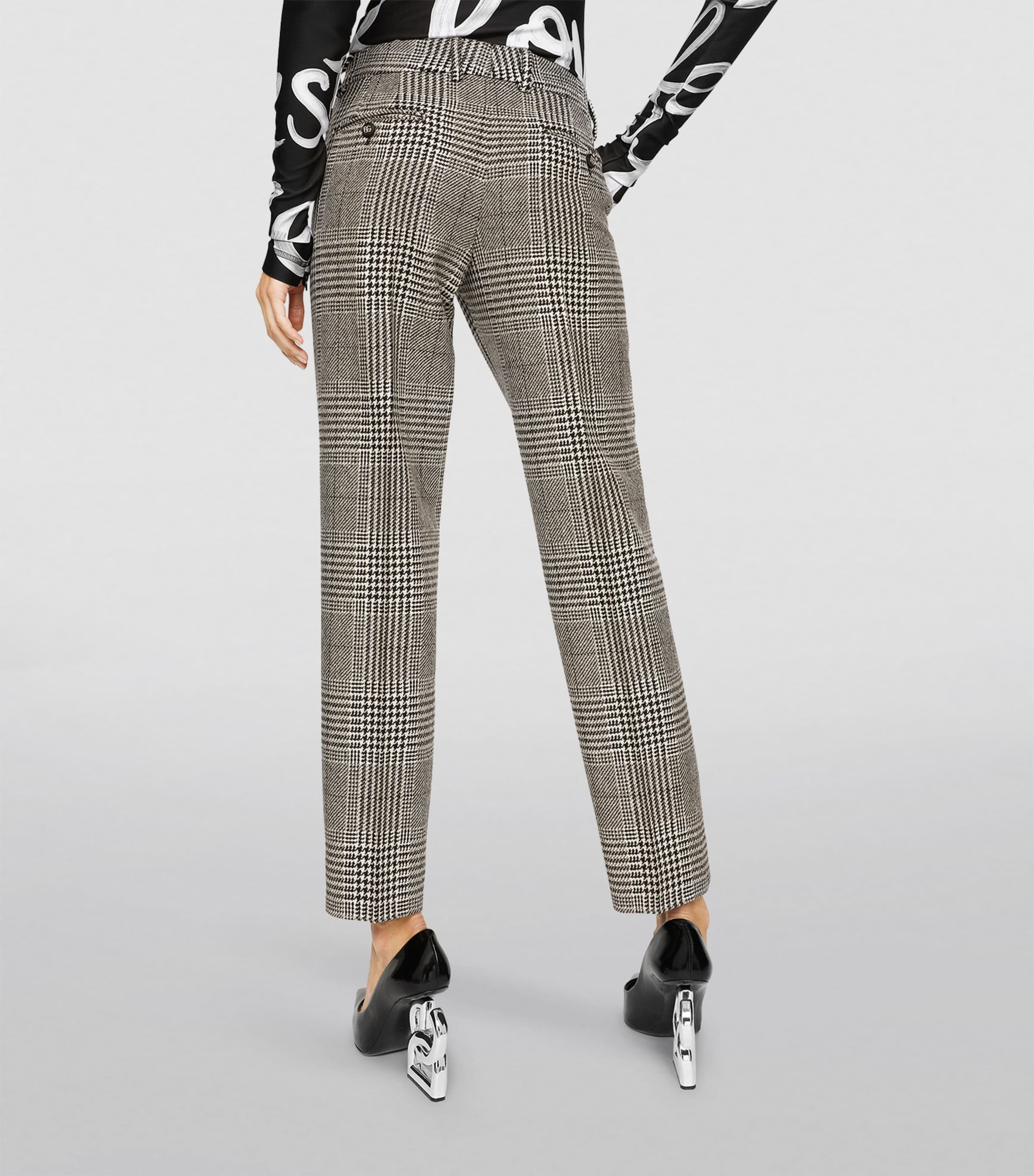 Wool Houndstooth Trousers S8100-CHECK-TARTAN Image 5