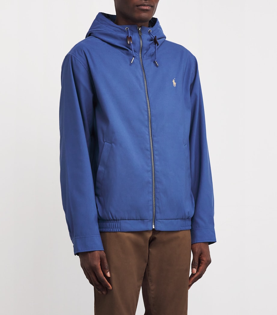 Water-Repellent Hooded Harrington Jacket NAVY Image 3