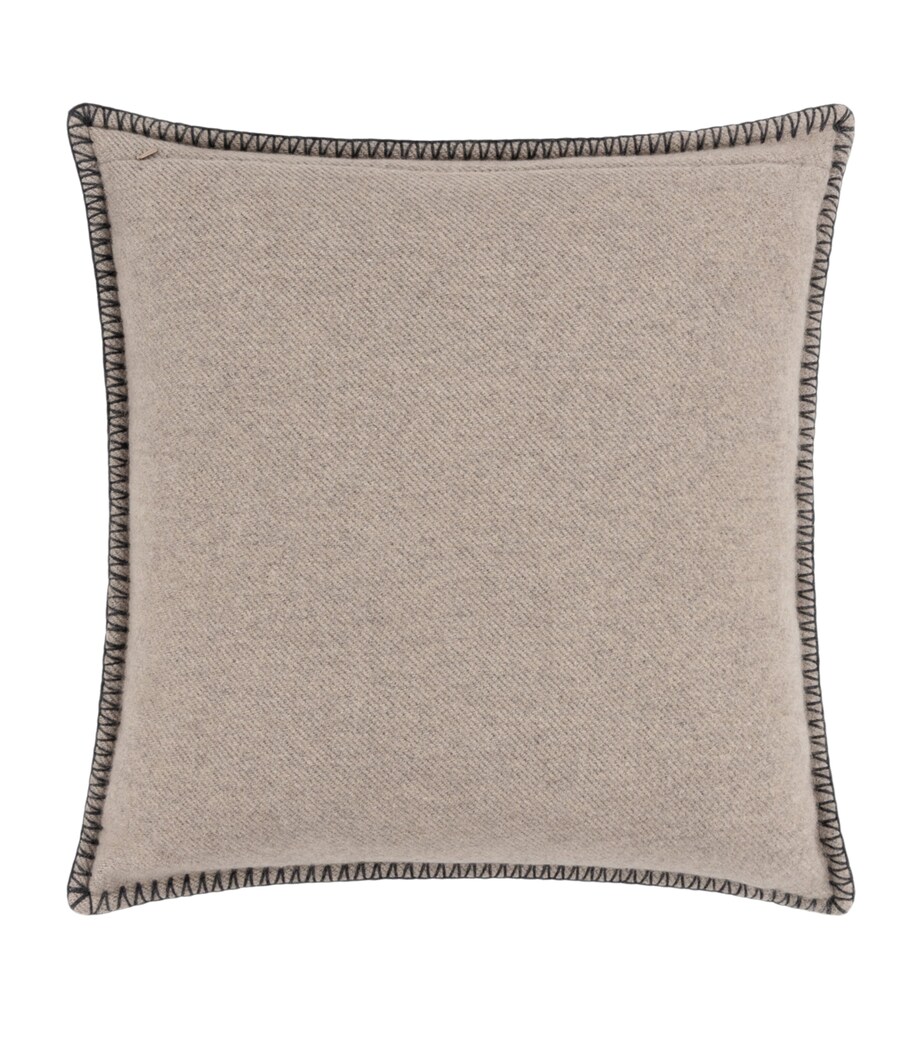 Begg x Co Lambswool-Cashmere Valatzu Josef Cushion (51cm x 51cm) Dark Natural Image 2