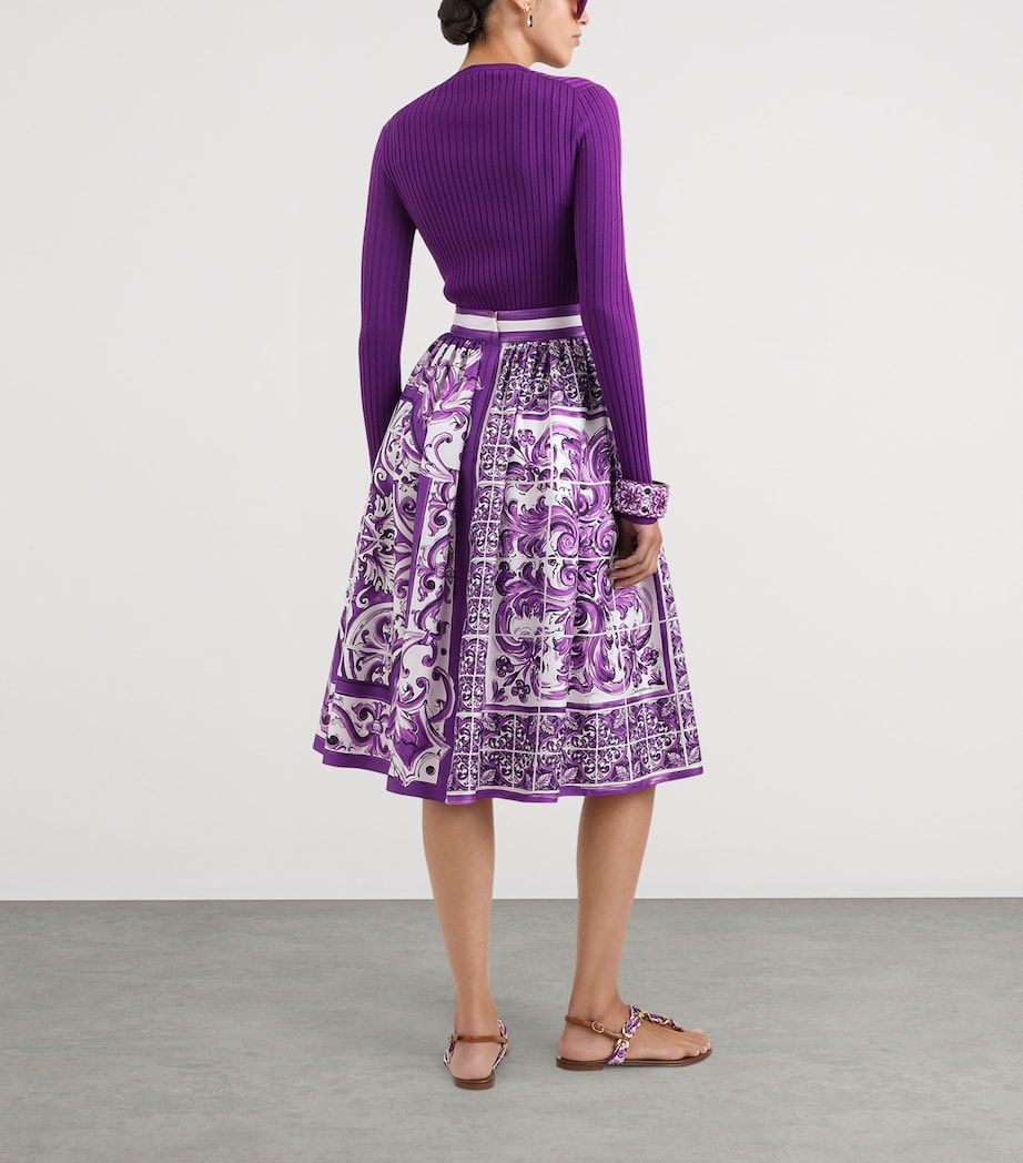 Silk Printed Midi Skirt MIX MAIOLICA Image 3