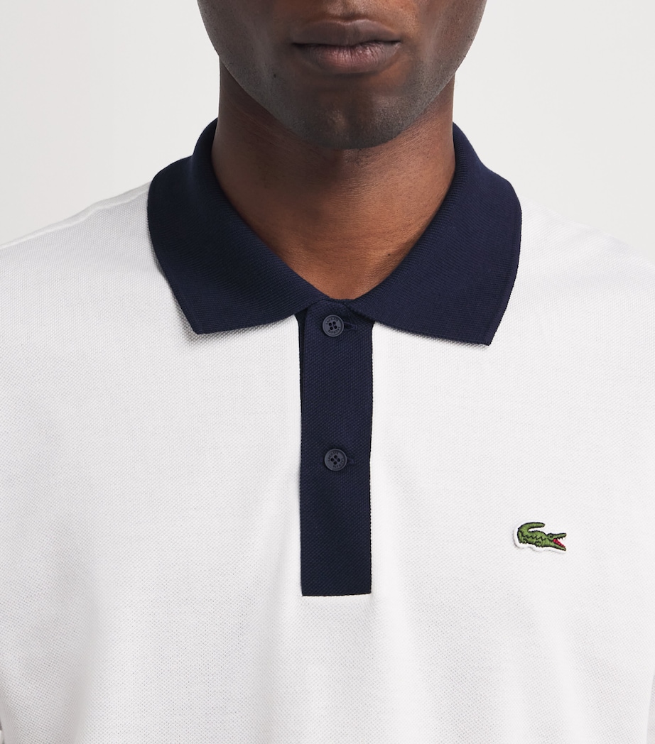 Cotton Contrasting-Trim Polo Shirt WHITE Image 6