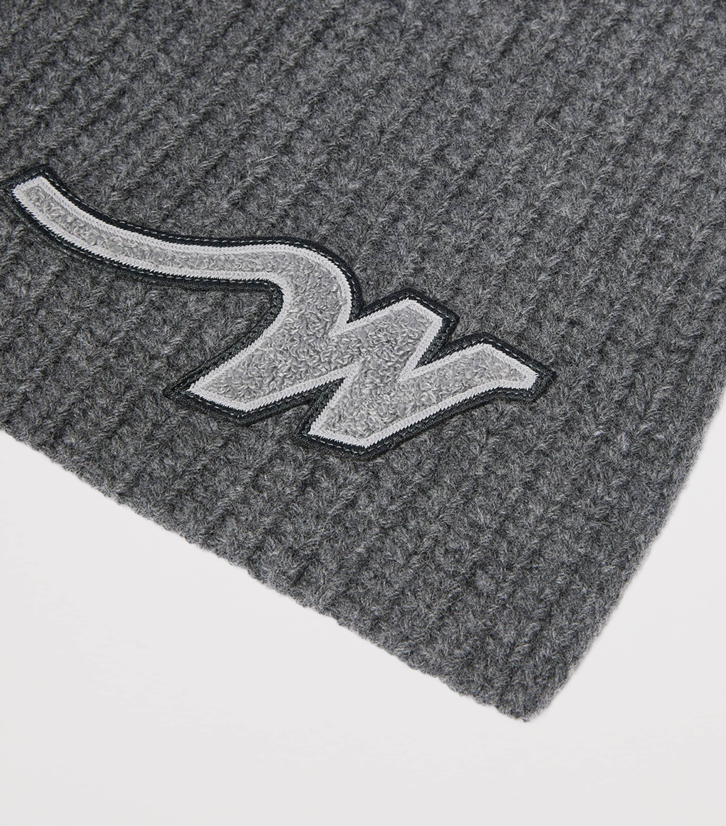 Weekend Max Mara Virgin Wool Initial Scarf Dark Grey Image 2