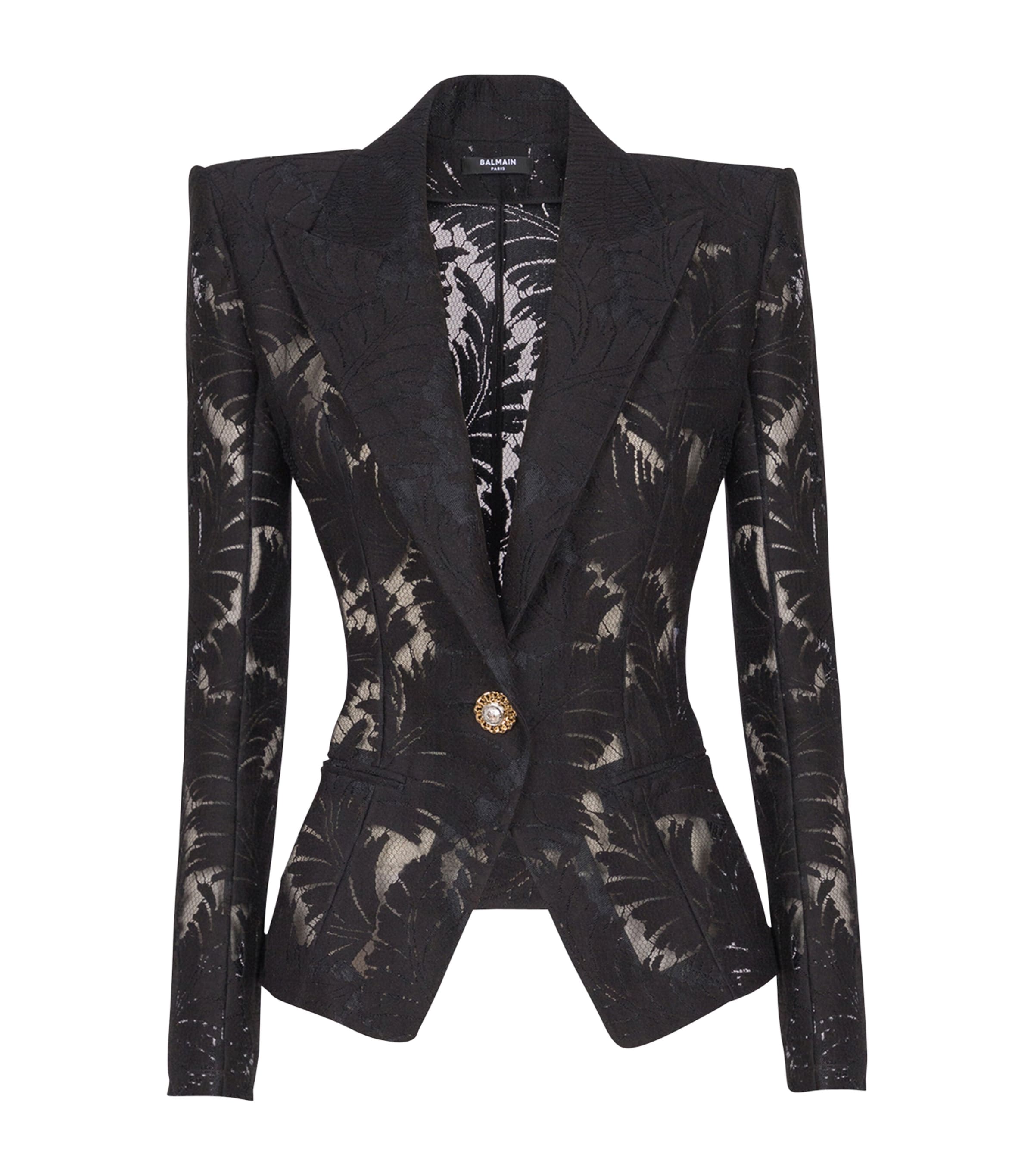 Balmain Lace Single-button Blazer