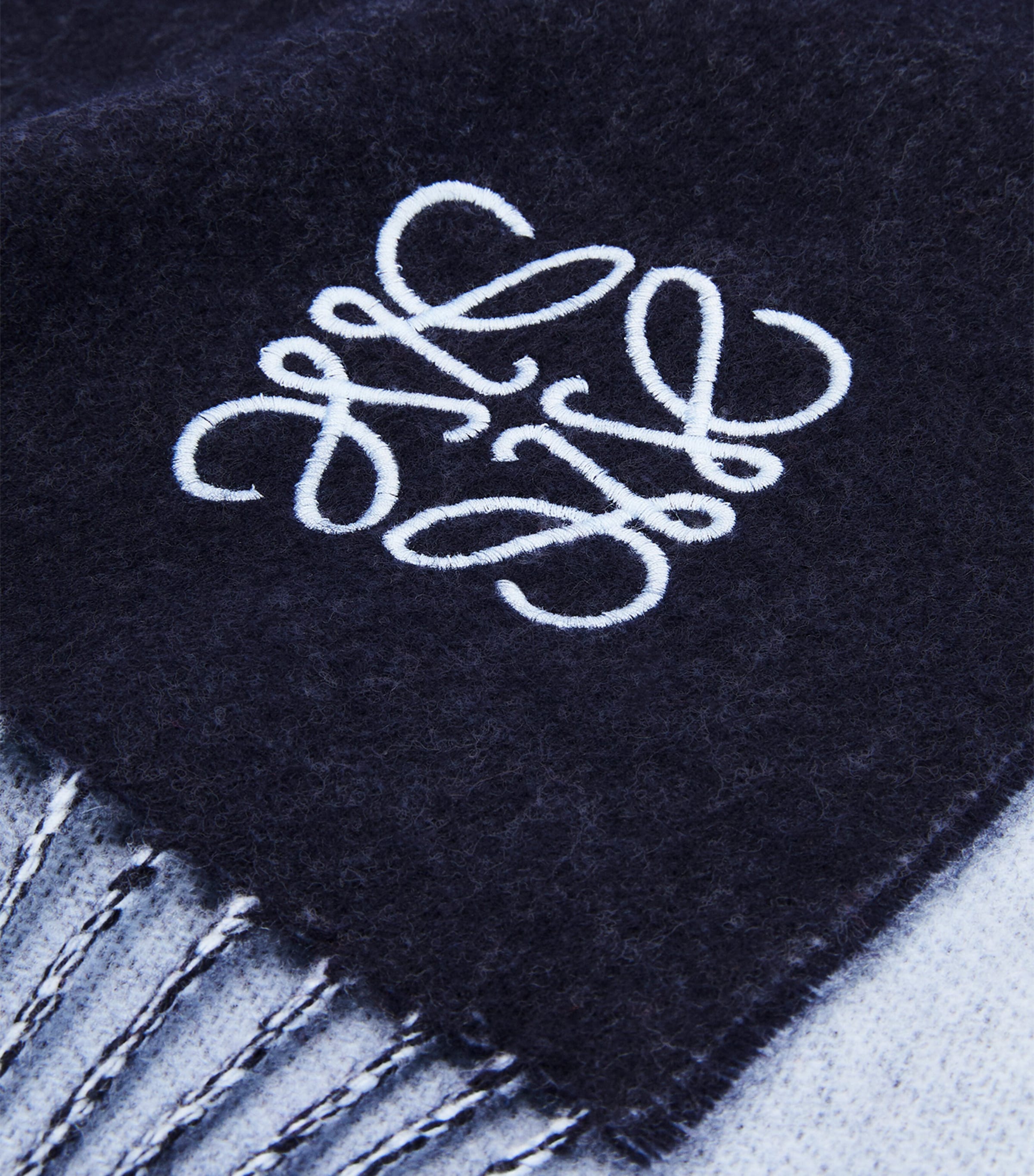 Cashmere-Wool Two-Tone Anagram Scarf LIGHT BLUE/NAVY BLUE Image 2