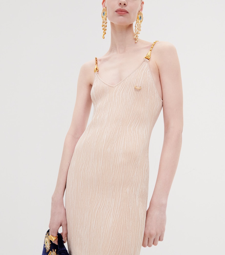 Schiaparelli Womens V-neck Mermaid Dress Nude Image 3
