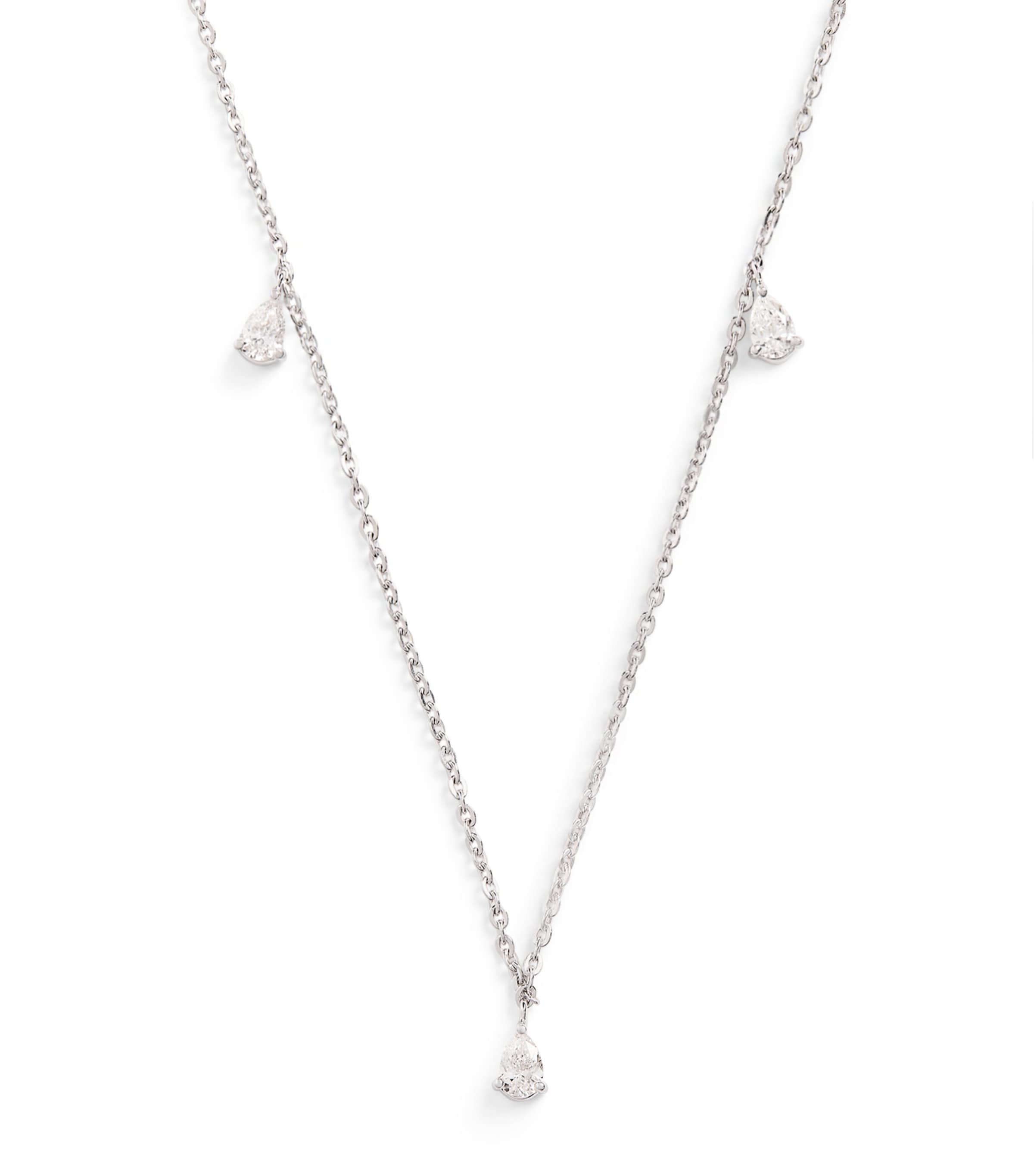 Harrods White Gold And Diamond Necklace In White