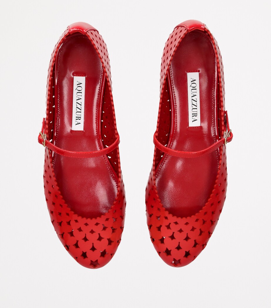 Aquazzura Patent Amourose Ballet Flats Red Image 4