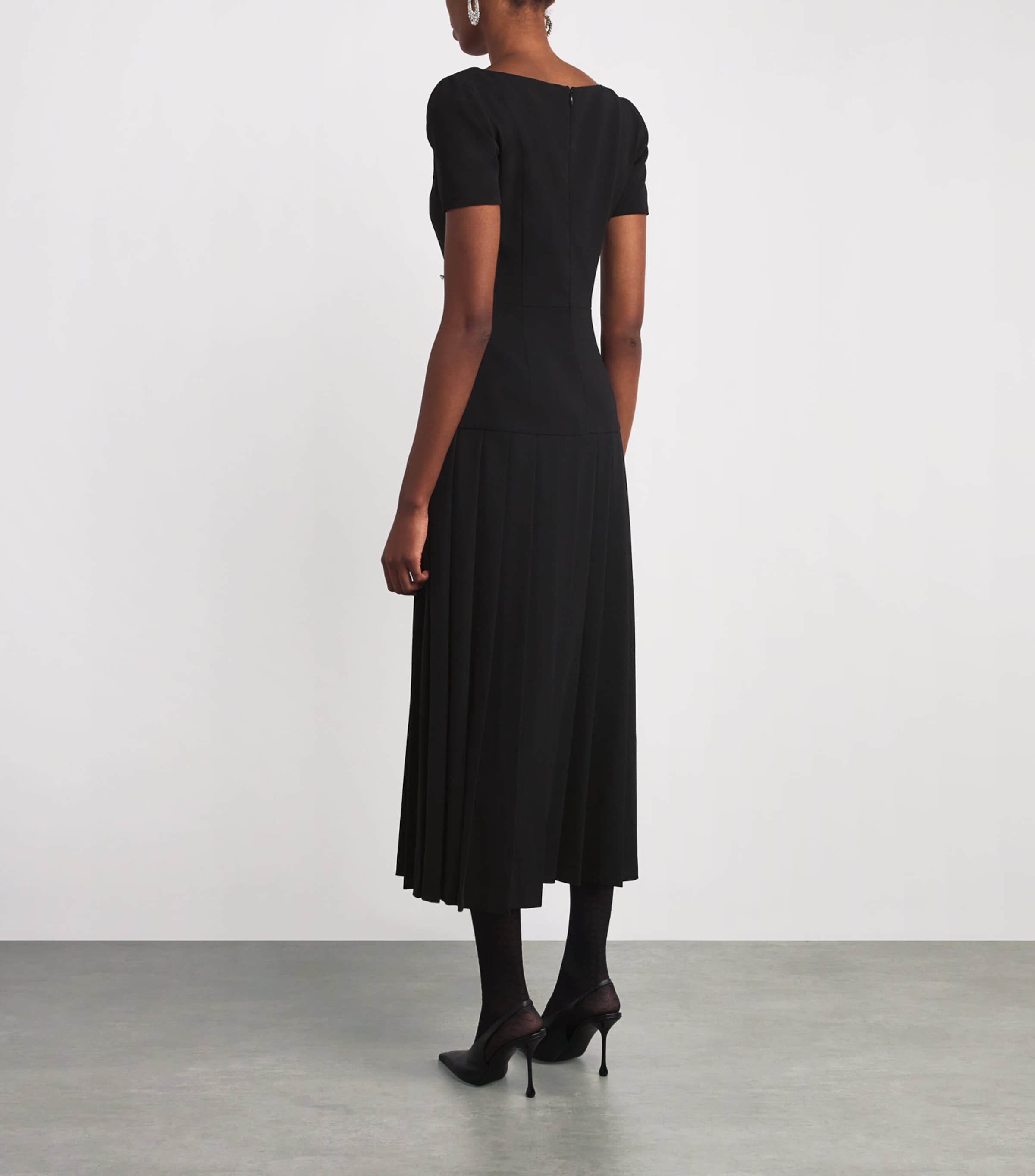 Virgin Wool Midi Dress 0900 BLACK Image 3