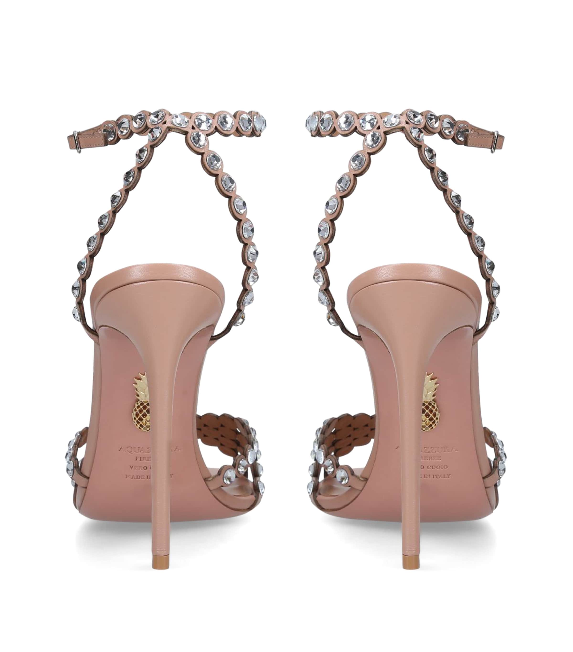 Aquazzura Pink Crystal-Embellished Tequila Sandals 105