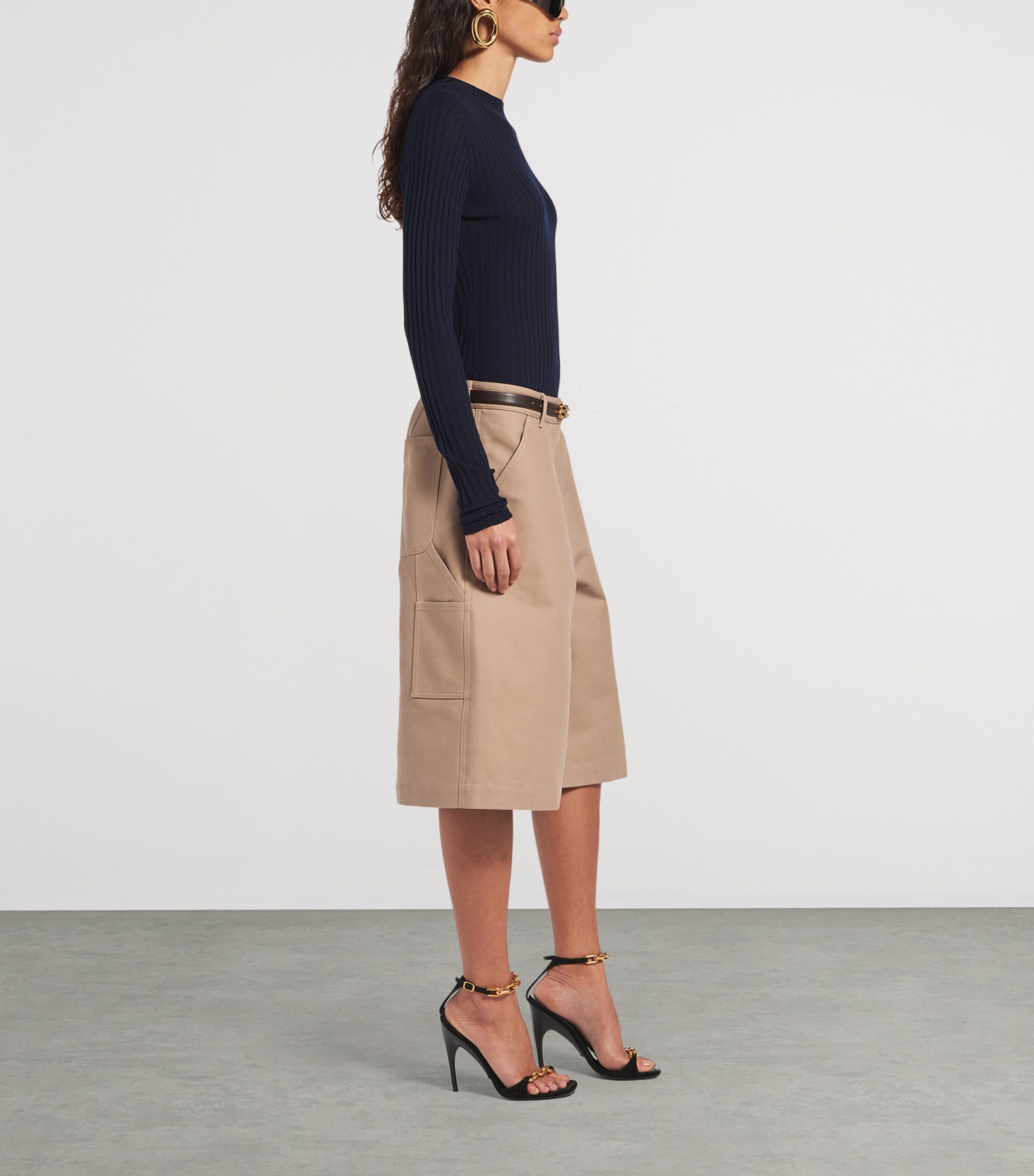 Balenciaga Womens Cotton Tailored Shorts Image 4