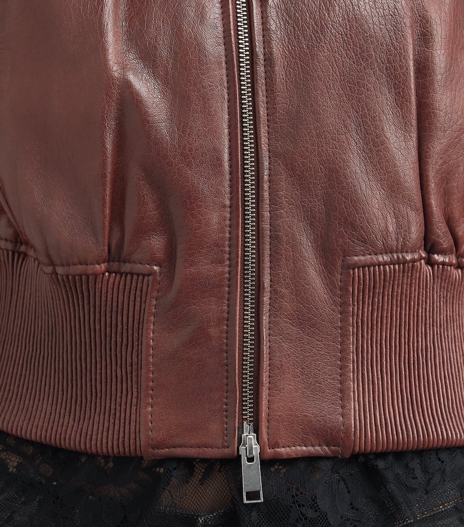 Dario Leather Jacket BROWN Image 3