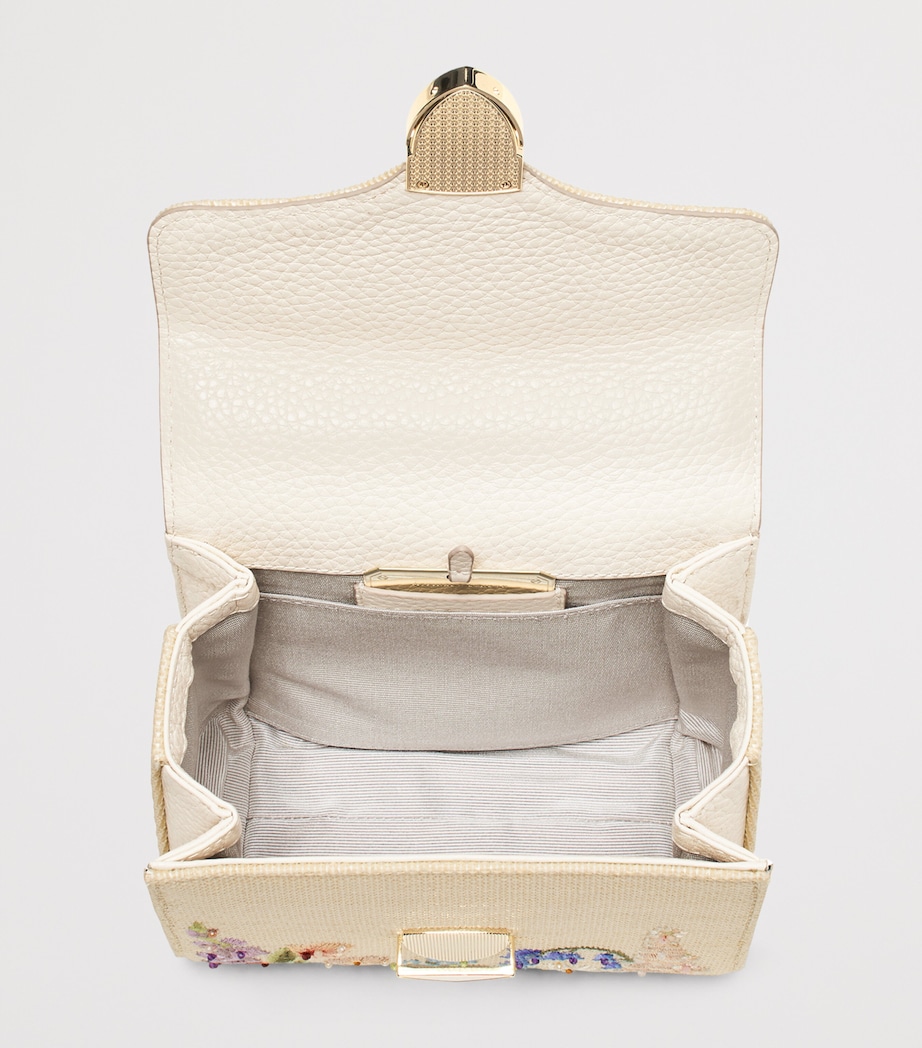 Mini Raffia Floral Embroidery Mayfair Bag MULTI Image 4