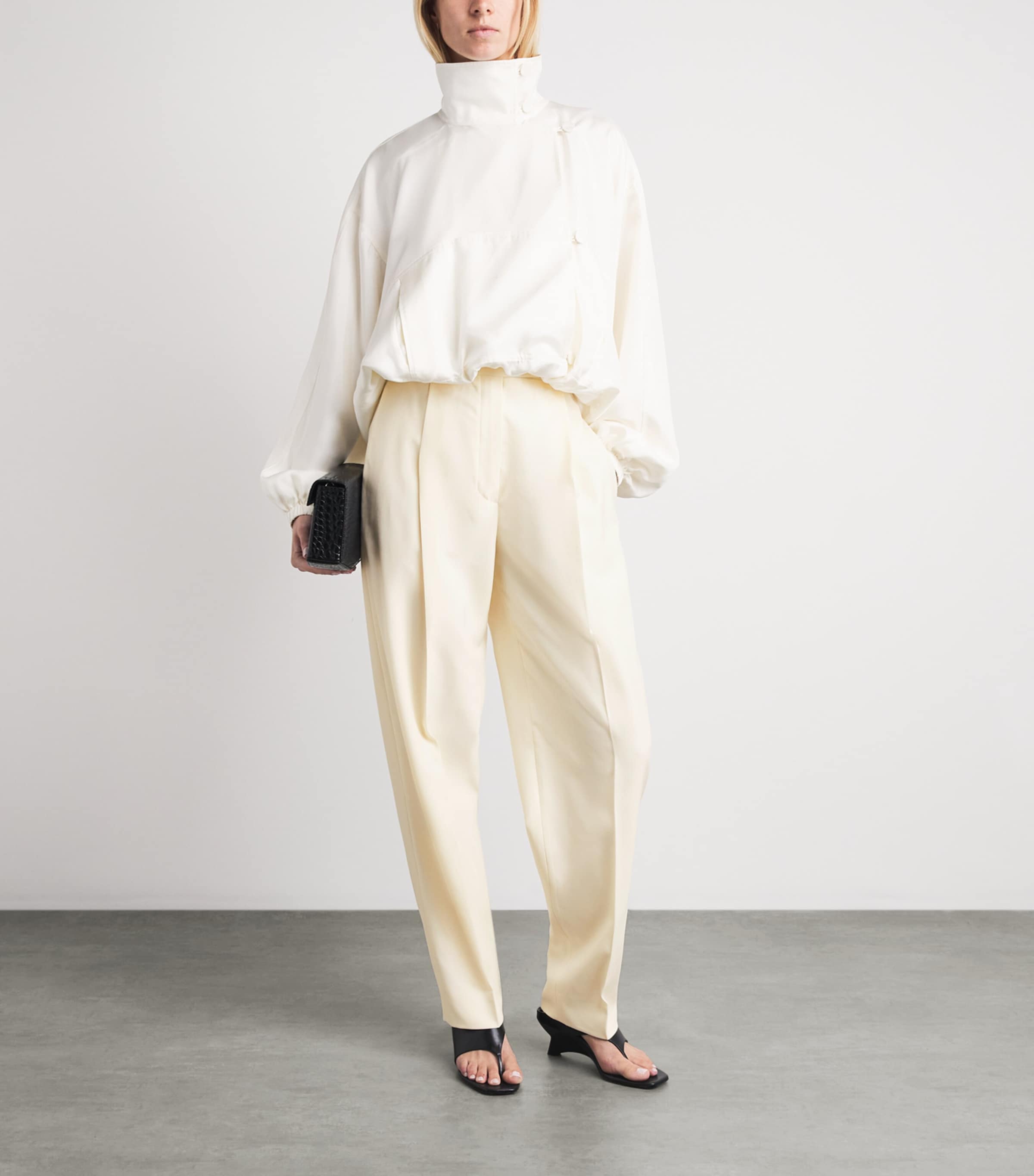 Róhe Womens Virgin Wool Daria Trousers Off White Image 2
