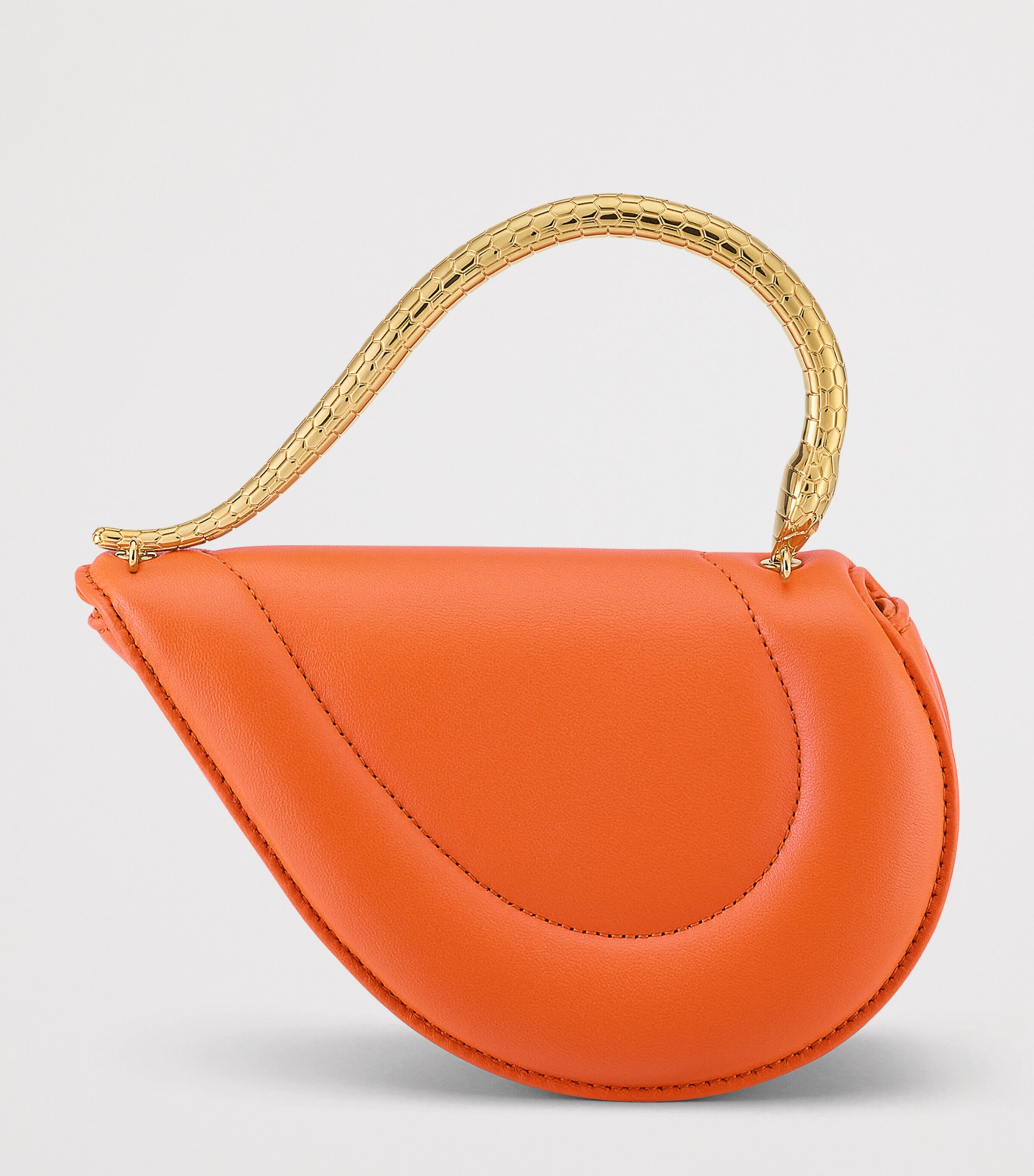 Bvlgari Mini Leather Serpenti Cuoricino Top-Handle Bag Cognac Image 5