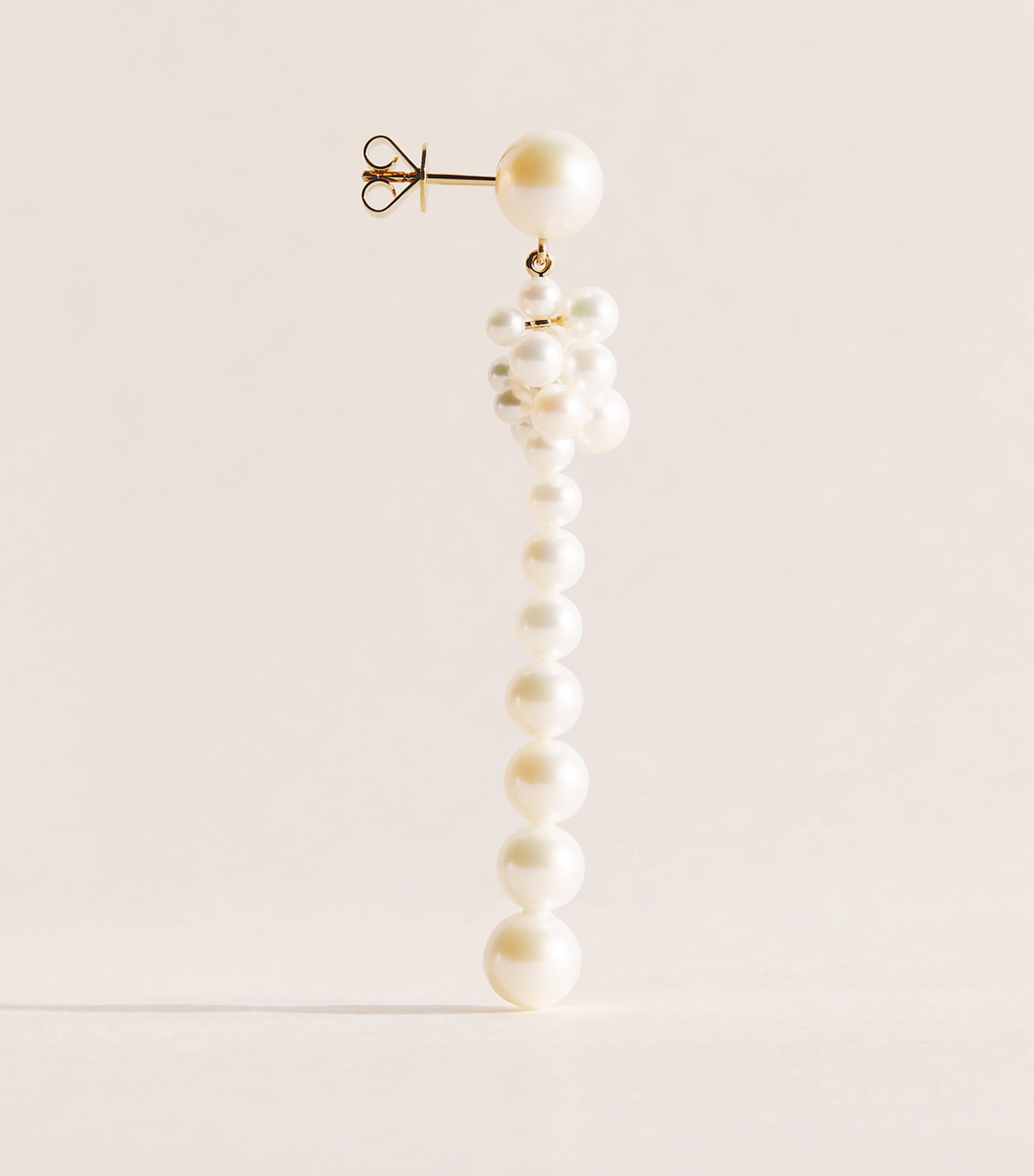 Sophie Bille Brahe Yellow Gold and Pearl Colonna Botticelli Drop Earrings Yellow Gold Image 3